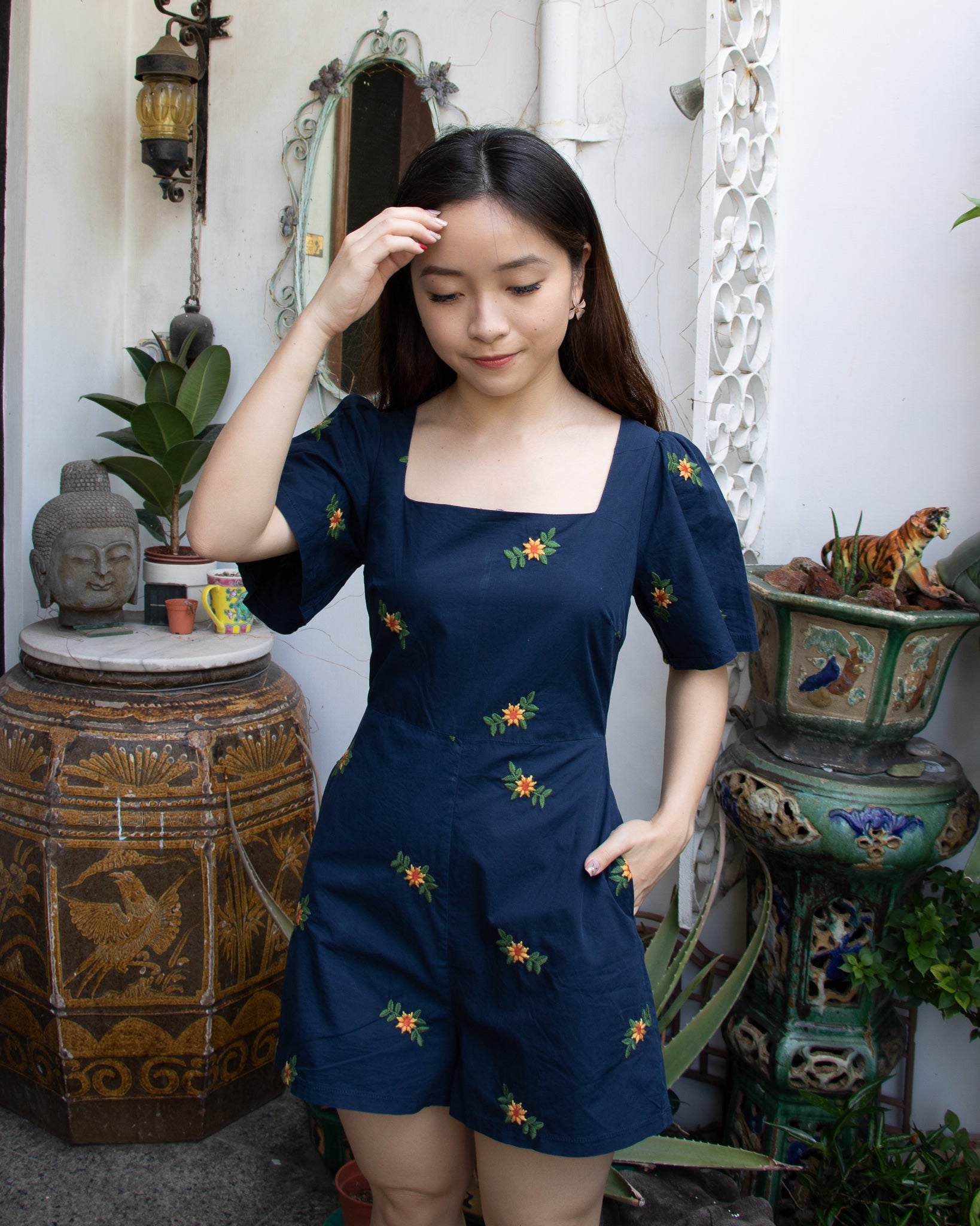 Lucinda Romper in Navy