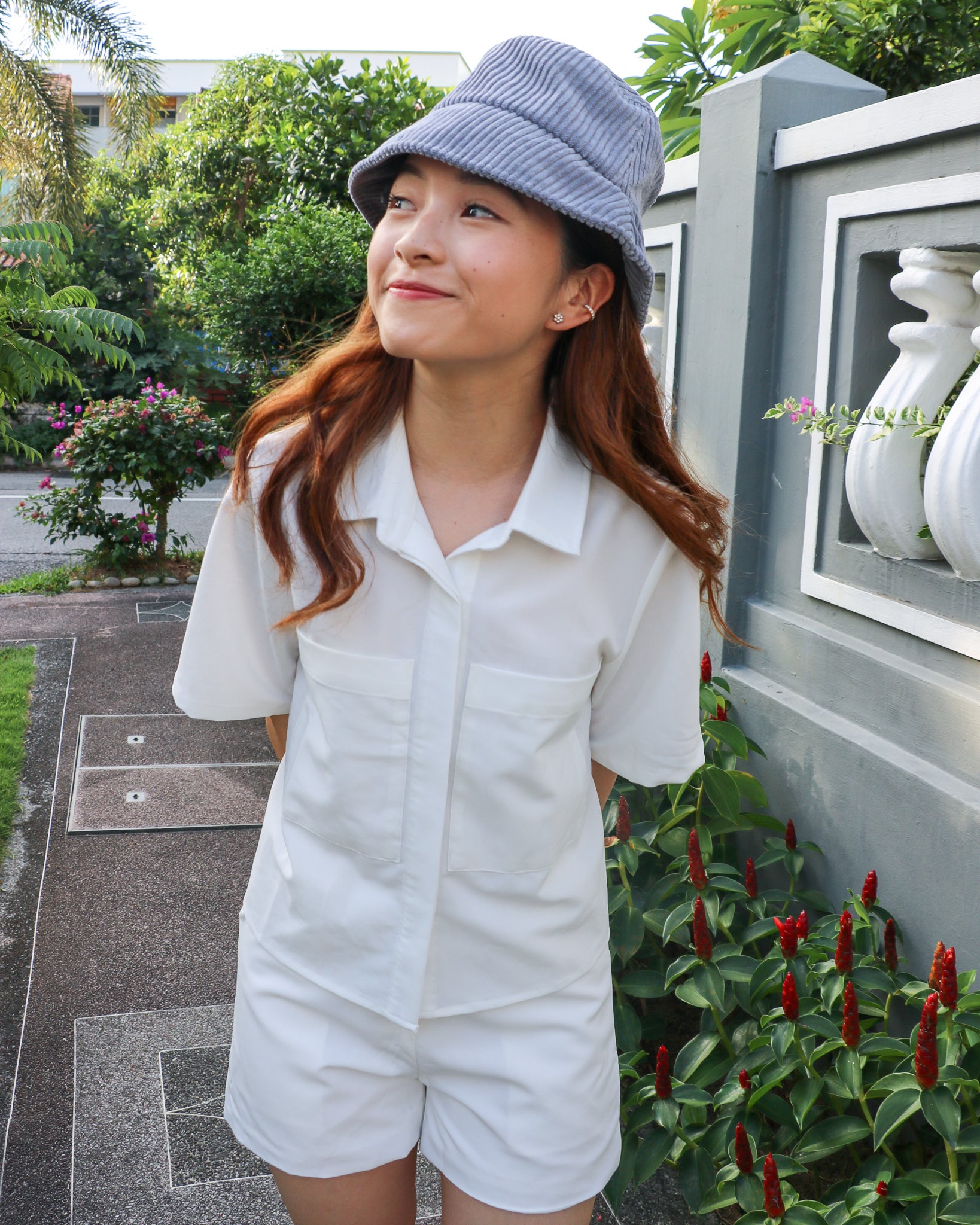 Yvette Button Down Top in White