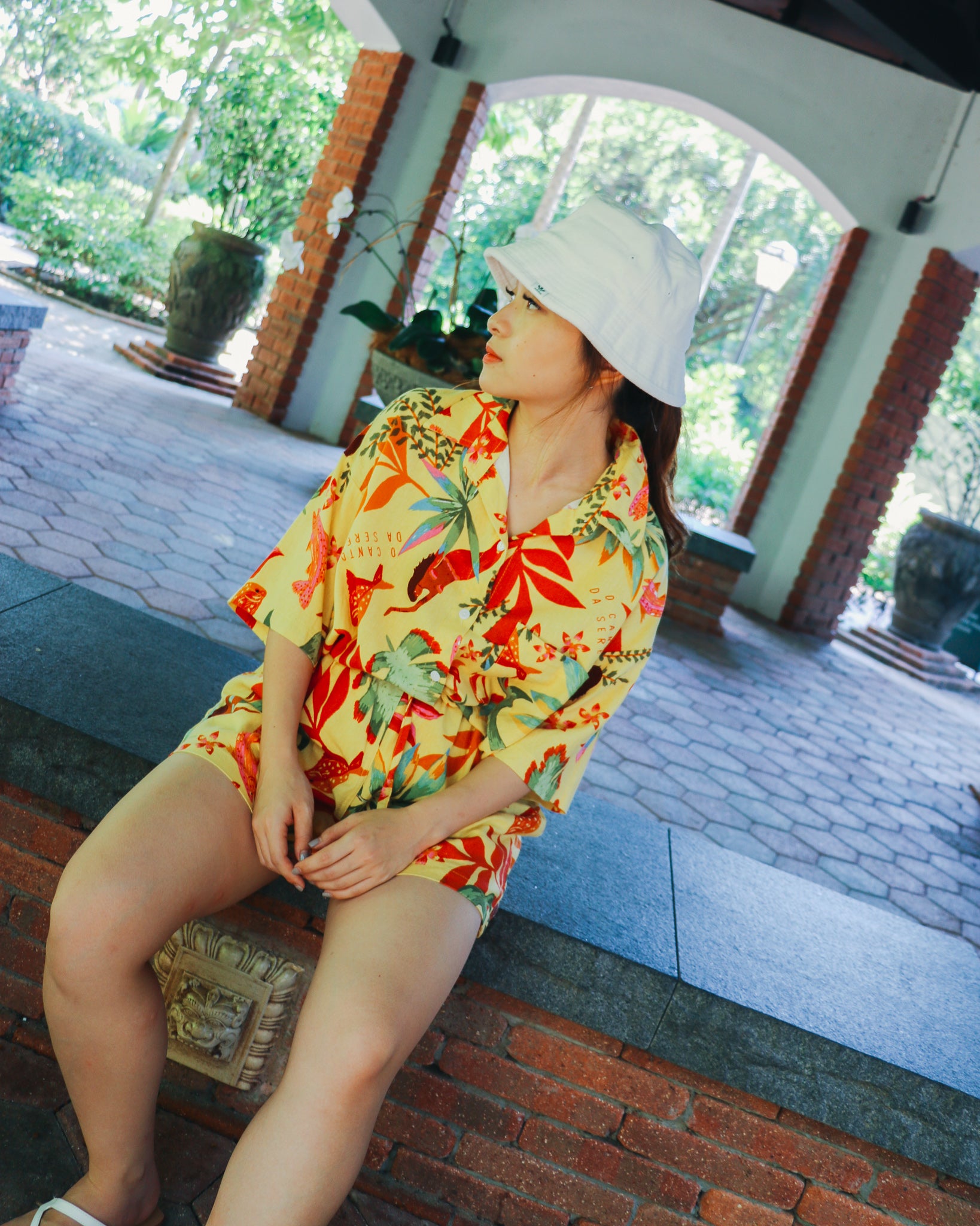 Lana Set in Yellow Tropical Print