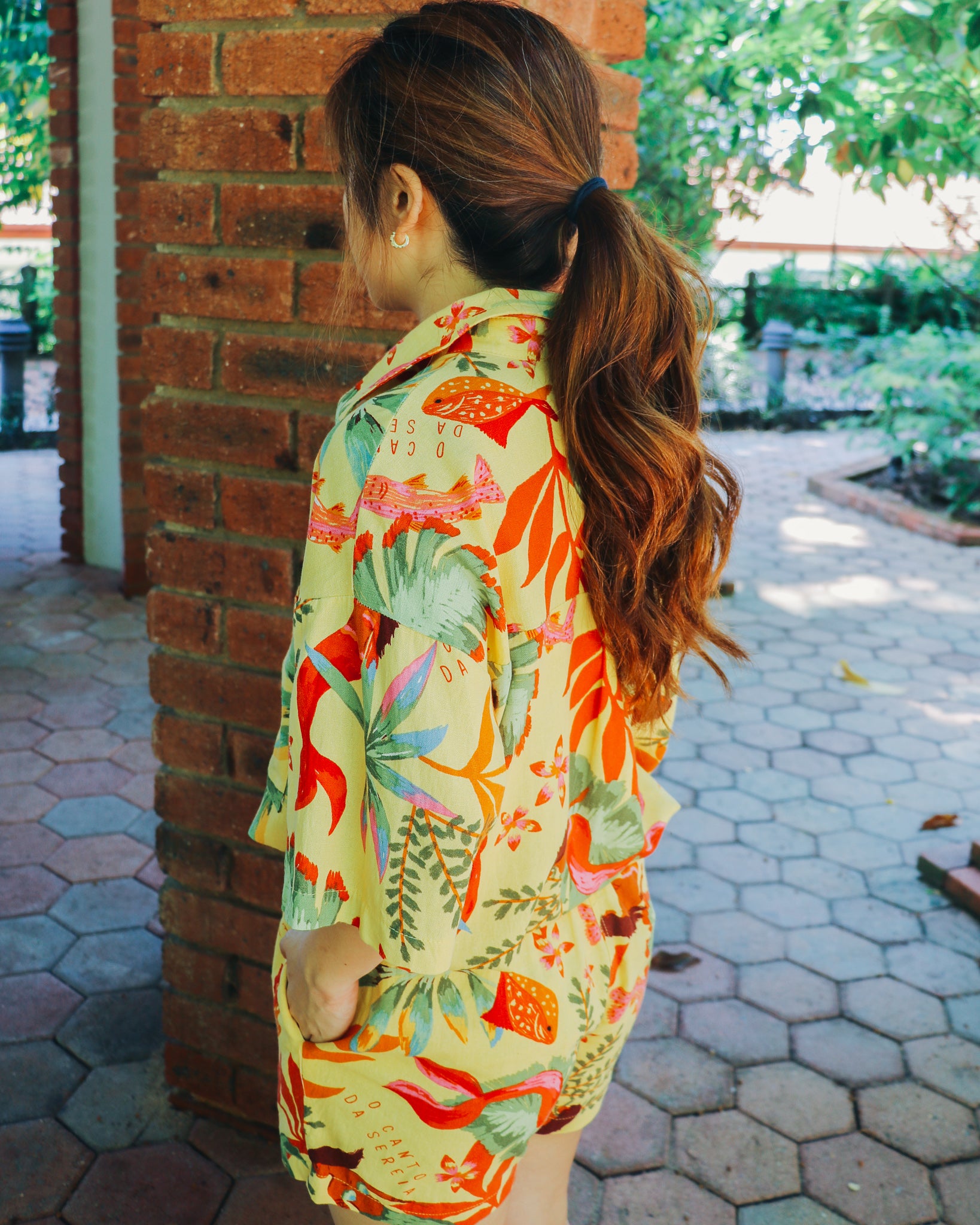 Lana Set in Yellow Tropical Print