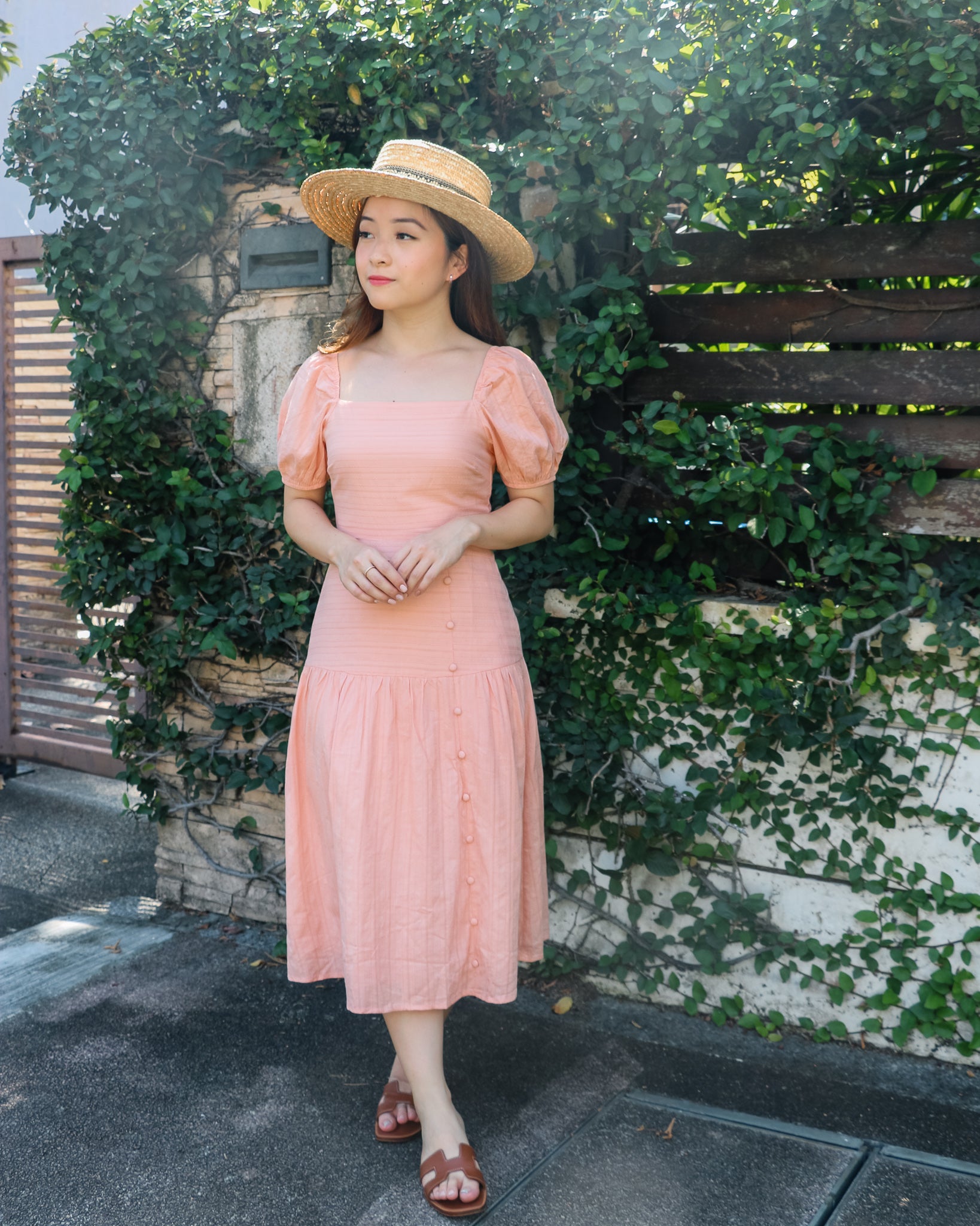 Ariel Midi Dress in French Rose