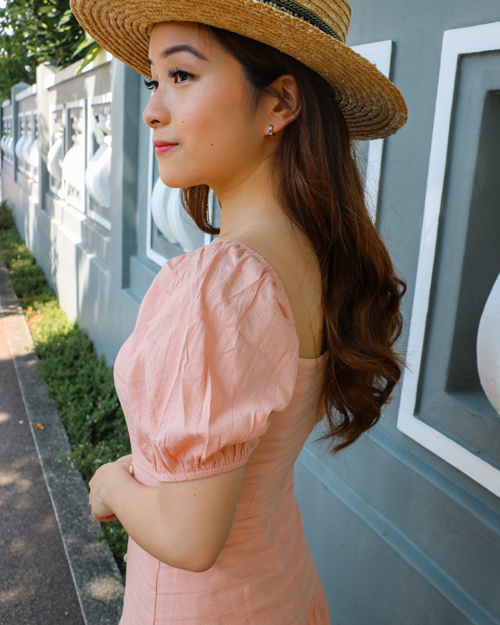 Ariel Midi Dress in French Rose