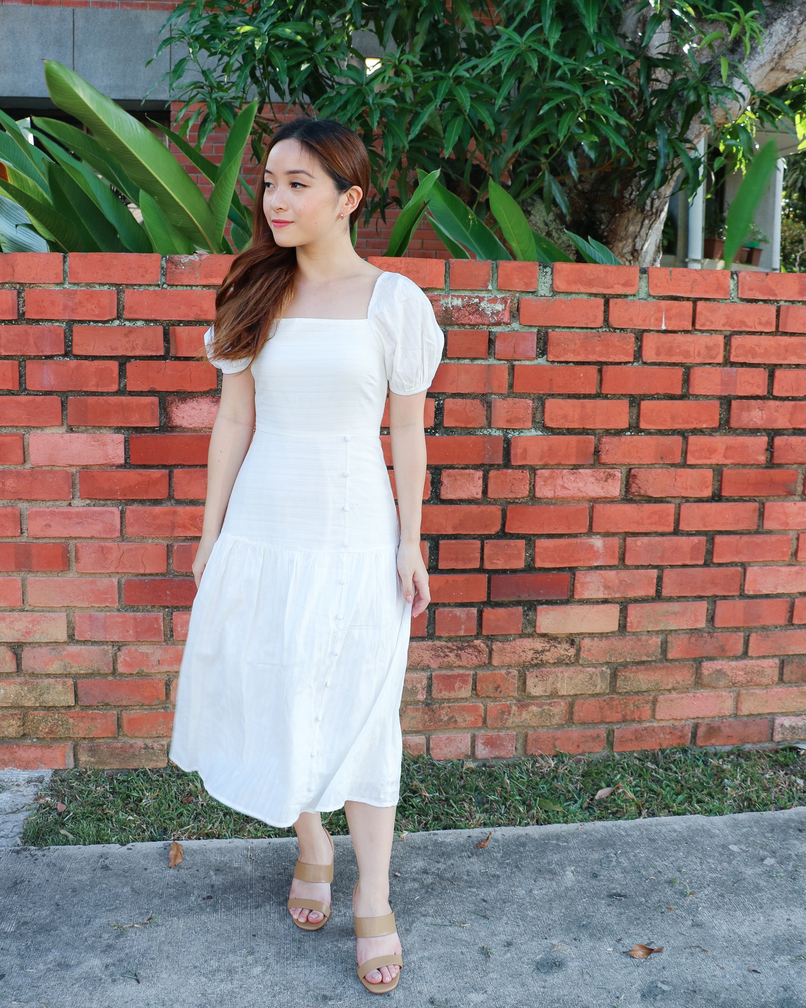 Ariel Midi Dress in White