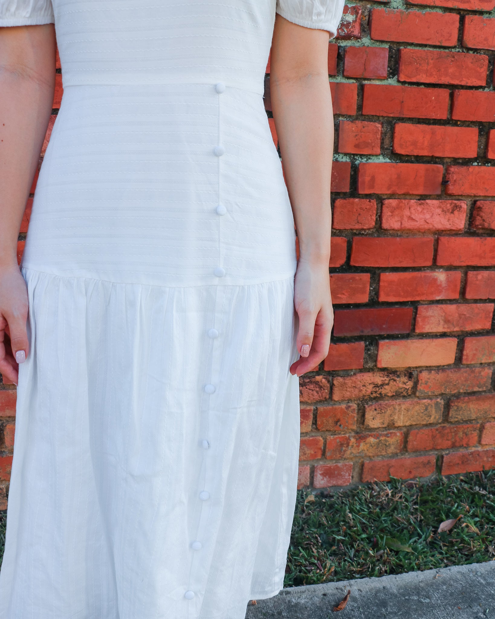 Ariel Midi Dress in White