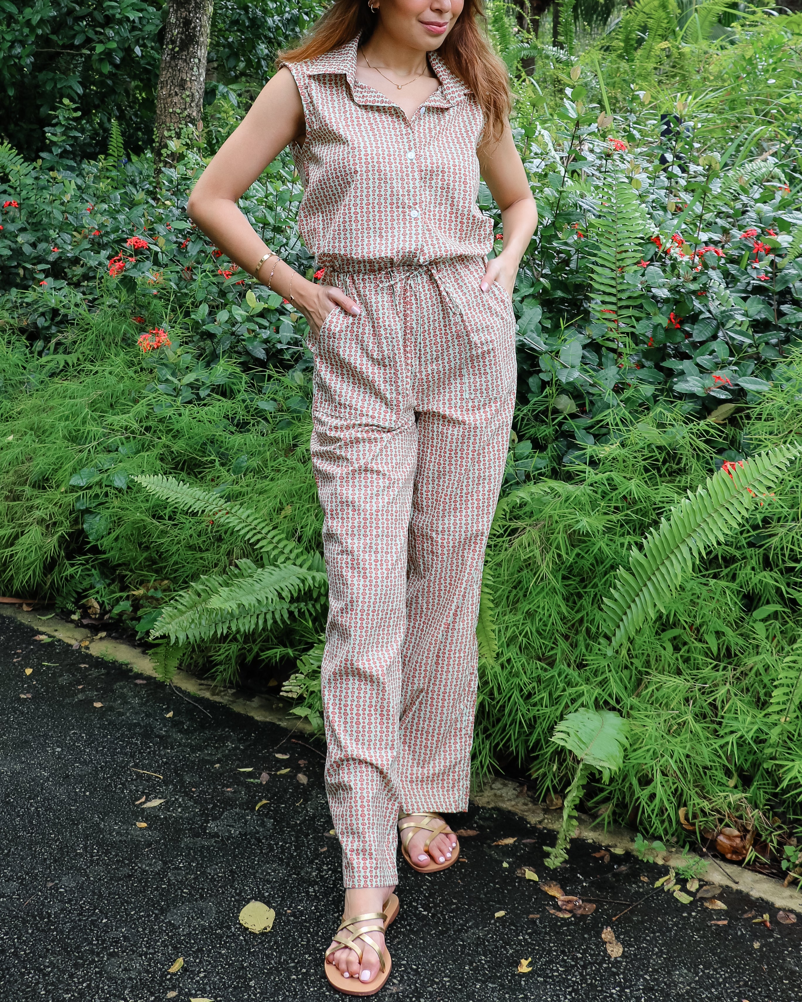 Jodie Set in Green Floral