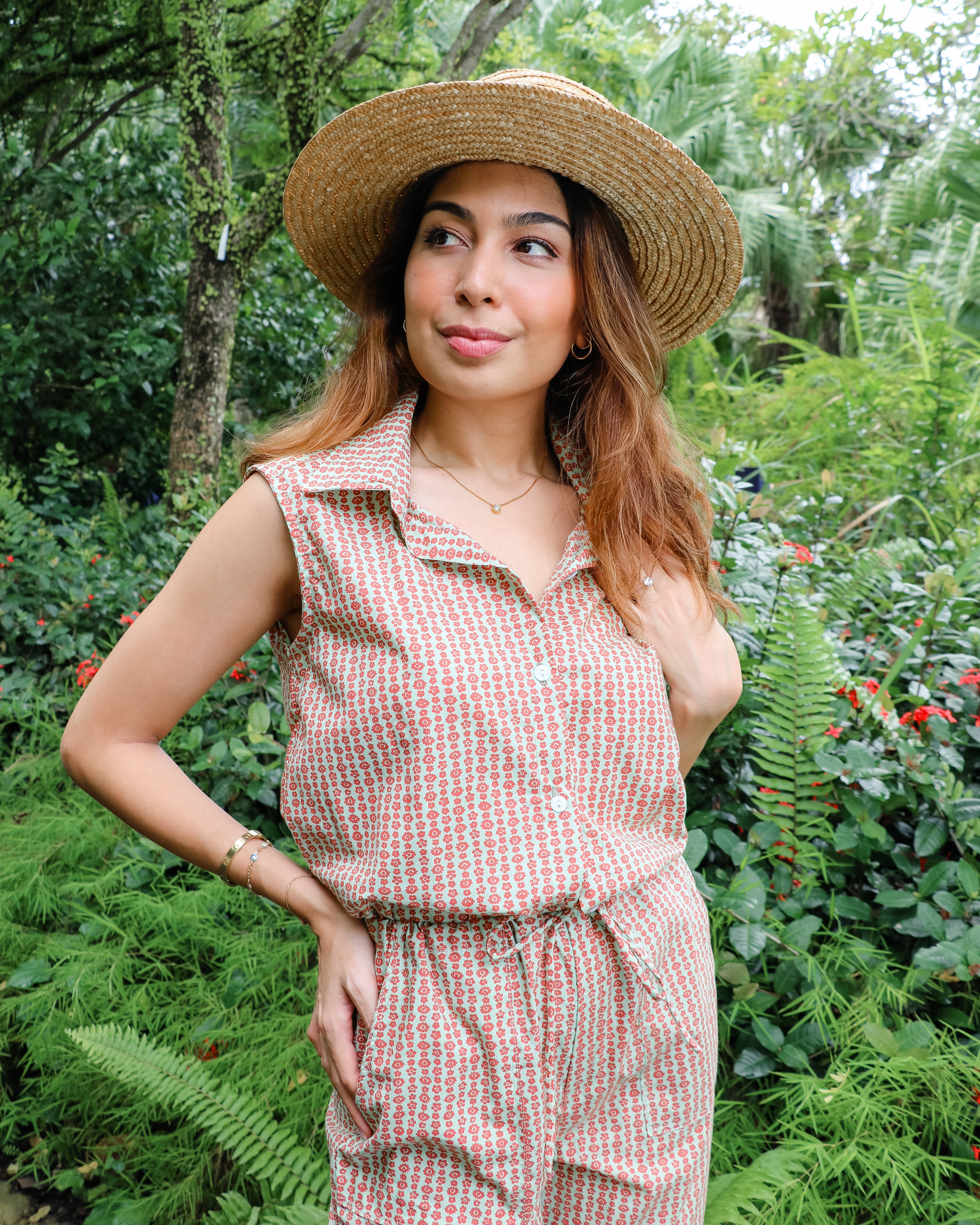 Jodie Set in Green Floral