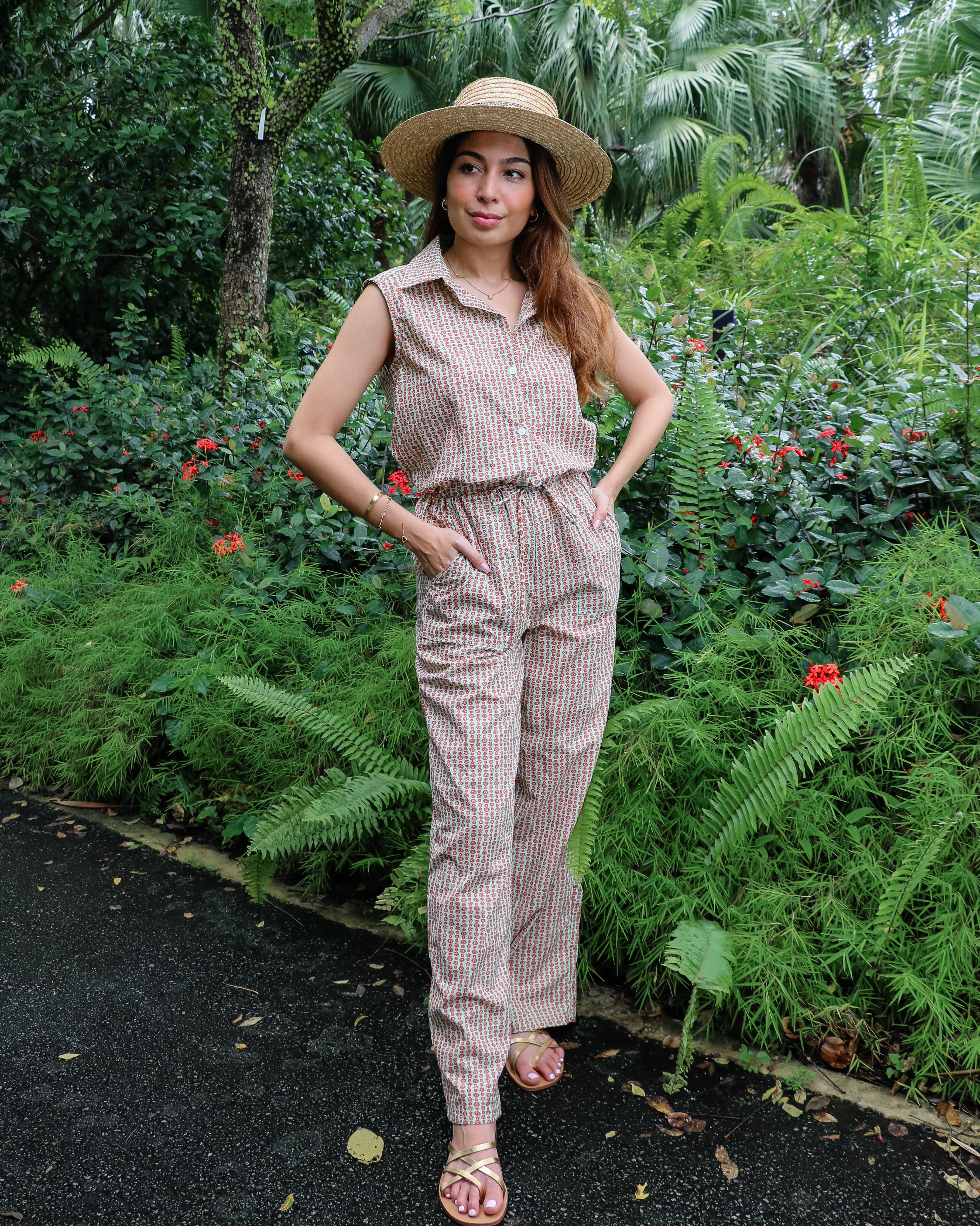 Jodie Set in Green Floral