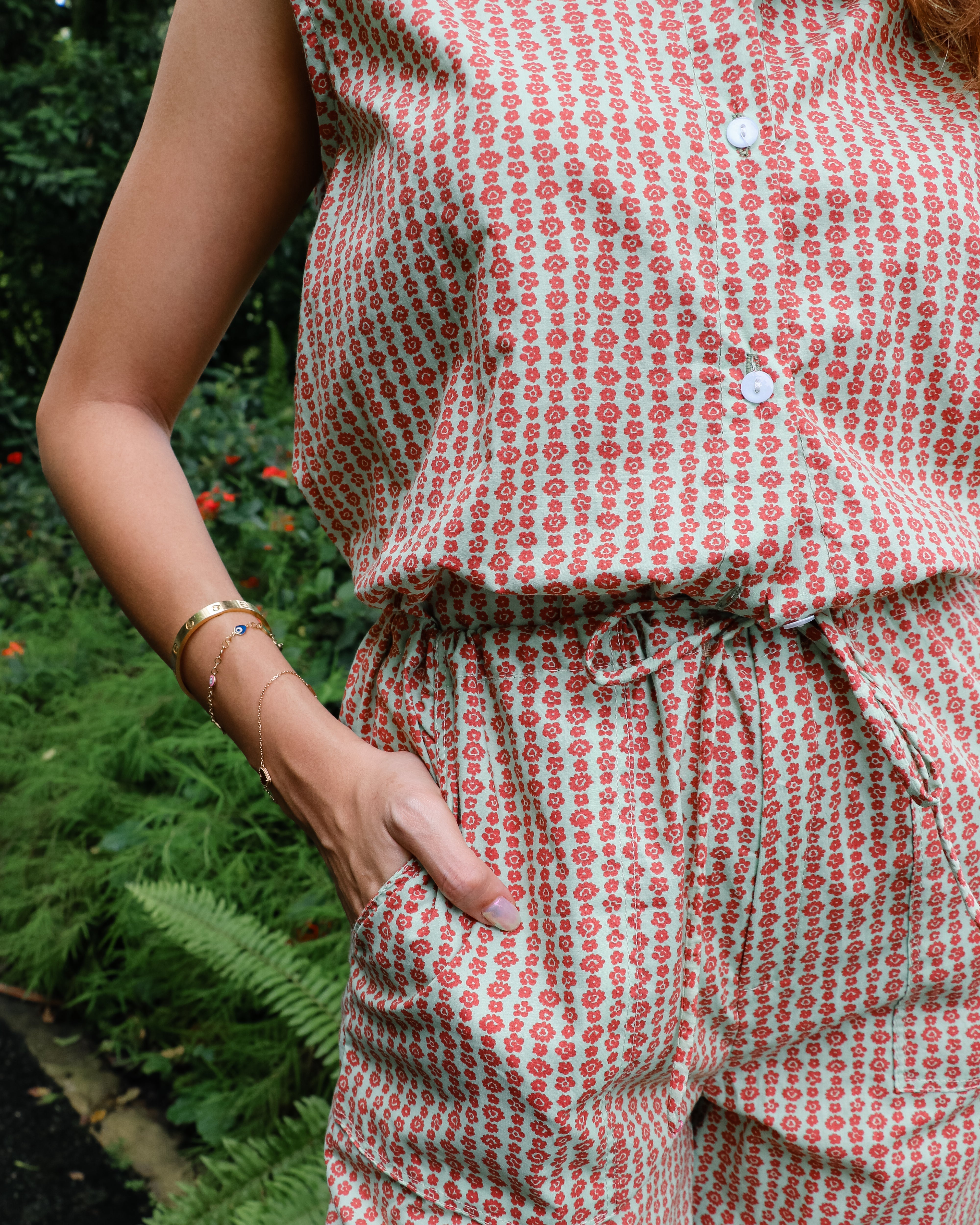 Jodie Set in Green Floral