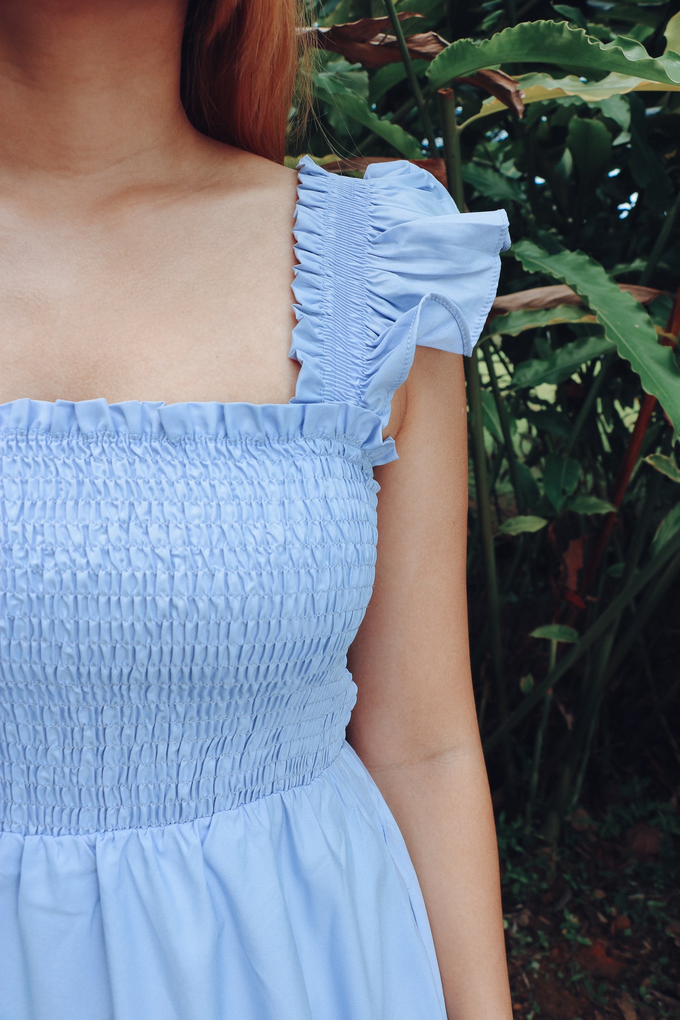 Hannah Dress Romper in Blue