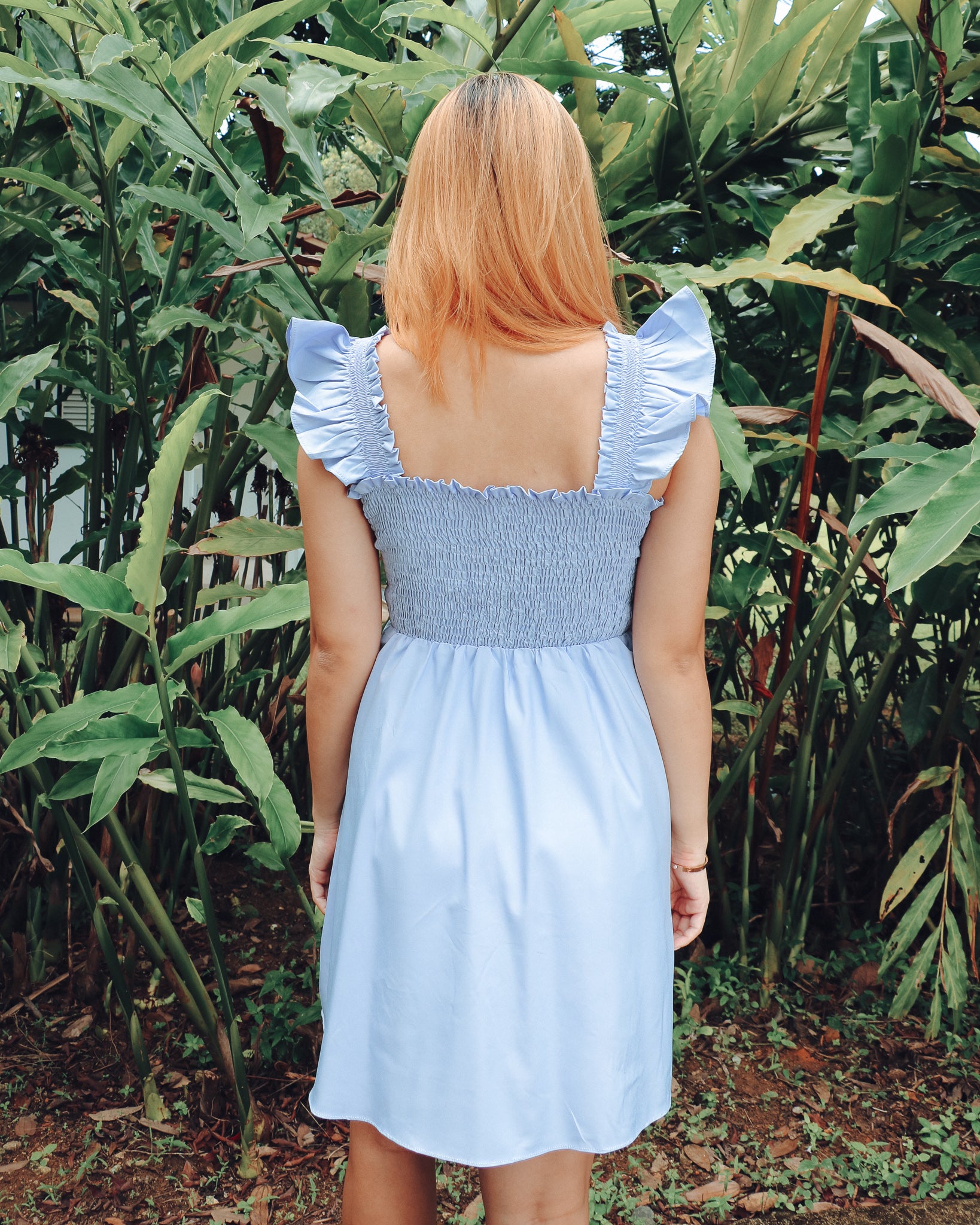 Hannah Dress Romper in Blue