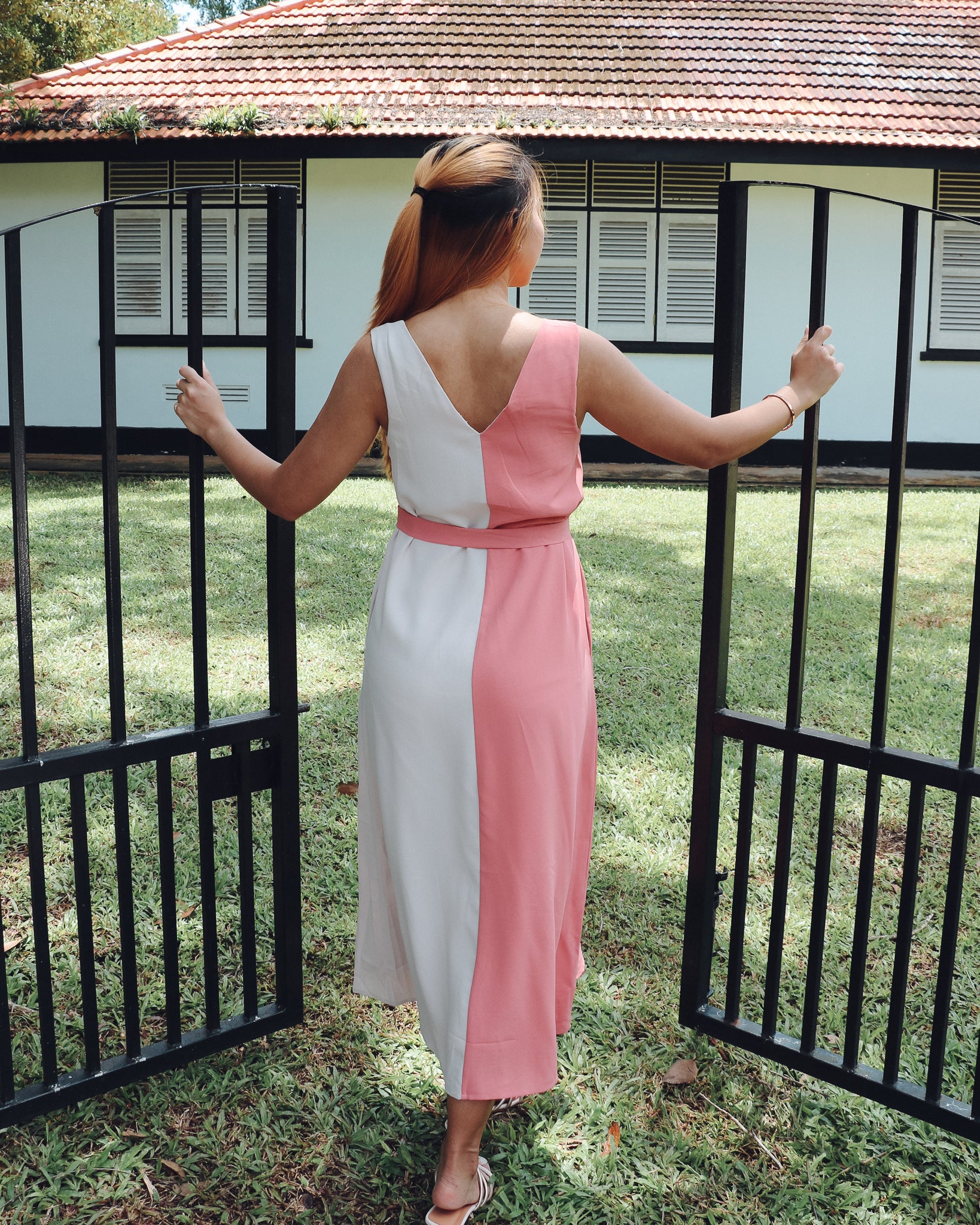 Heidi Colourblock Dress in Pink