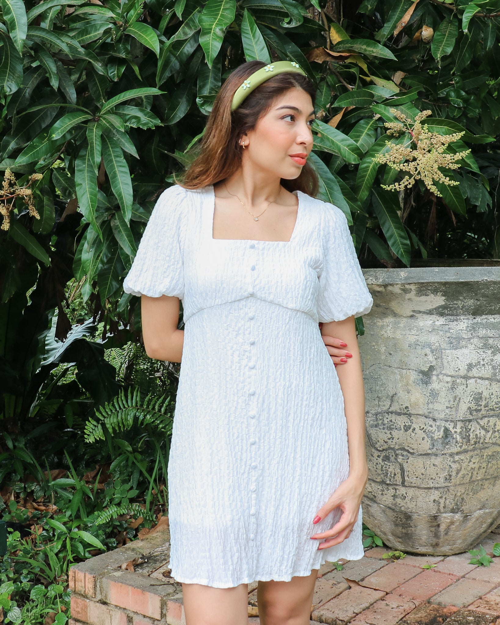 Rebecca Dress Romper in White