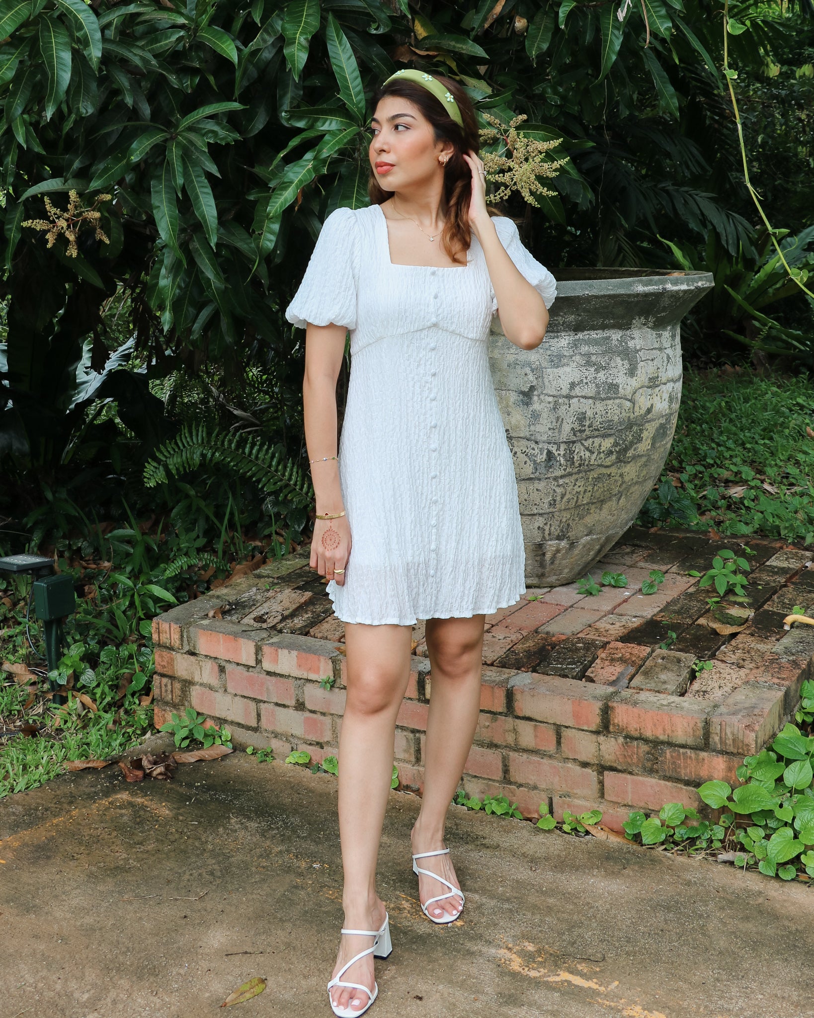 Rebecca Dress Romper in White