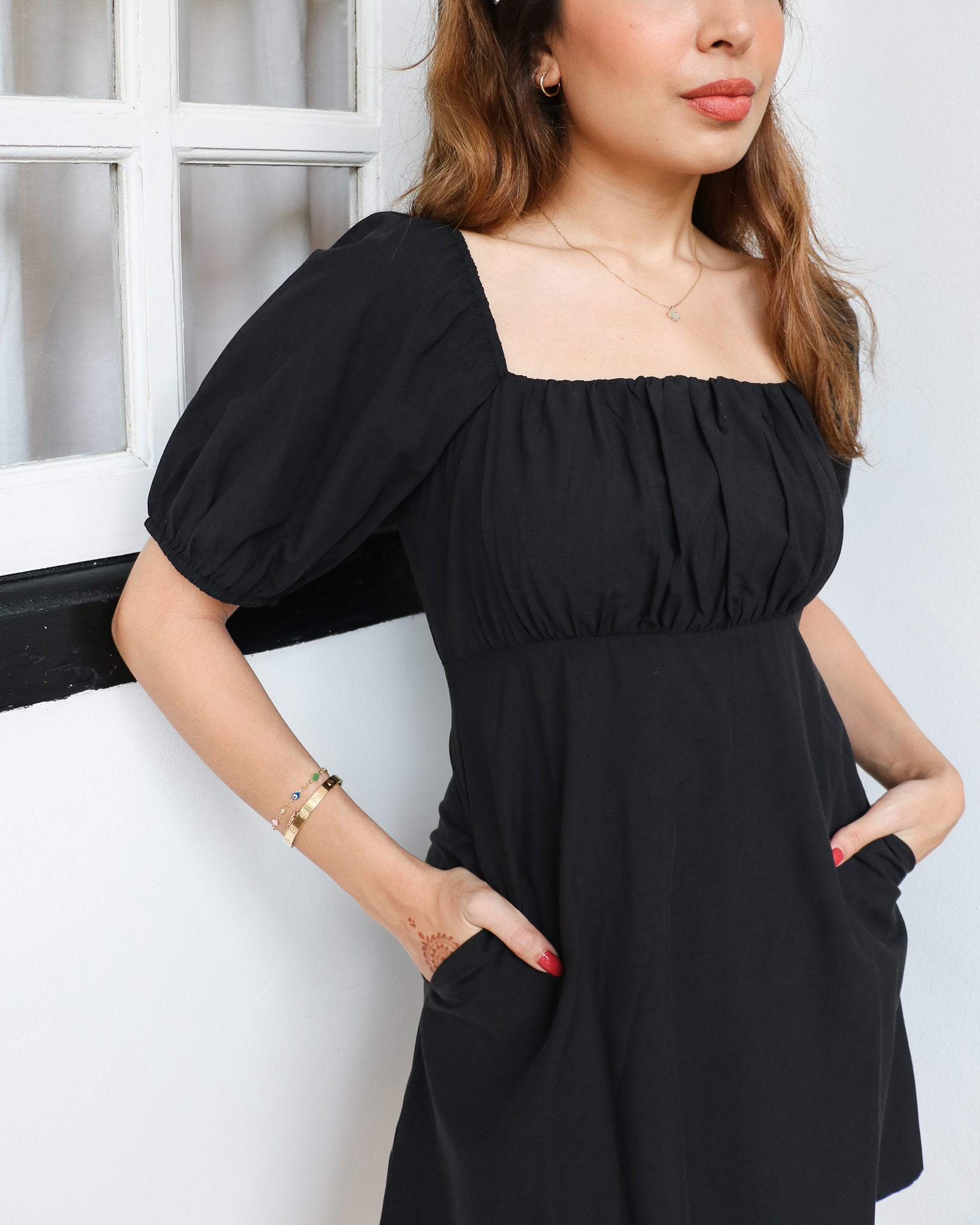 Kendall Dress Romper in Black