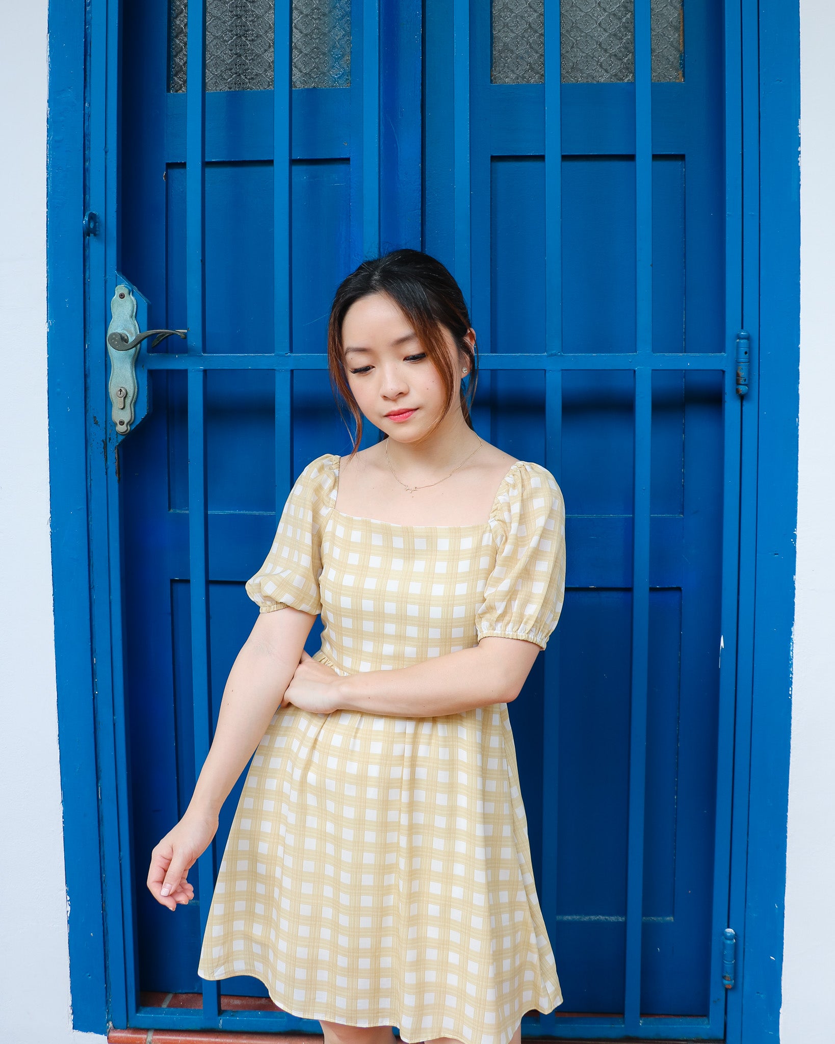 Janelle Dress Romper in Yellow