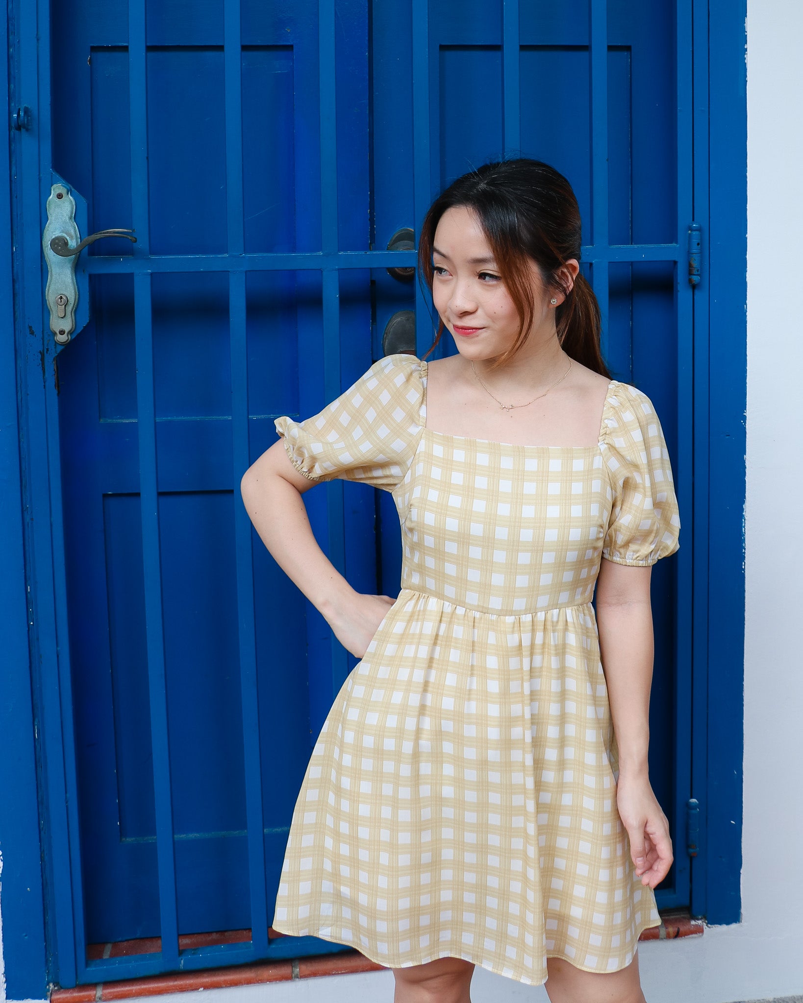 Janelle Dress Romper in Yellow