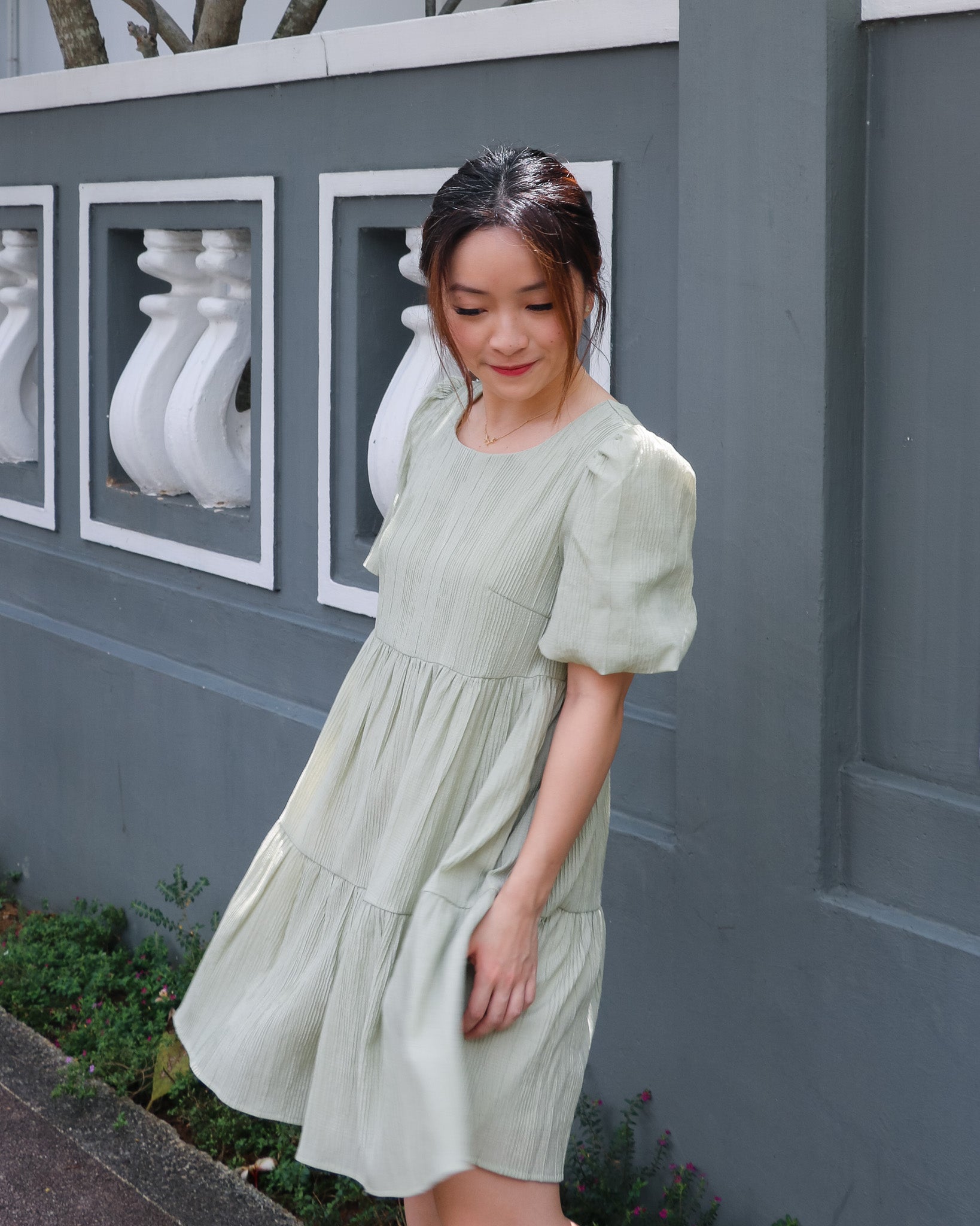 Holly Dress Romper in Sage