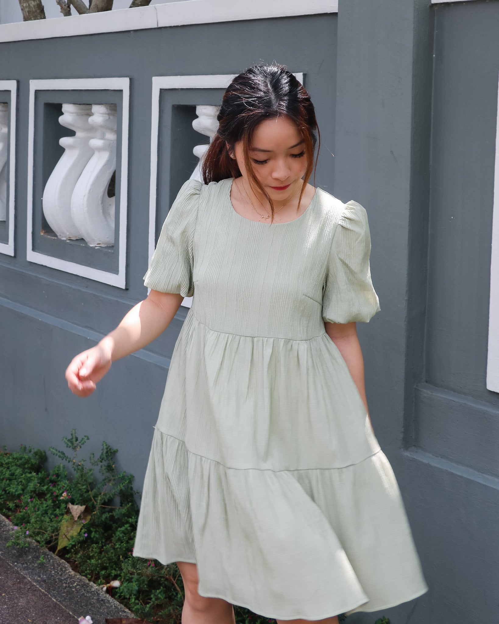 Holly Dress Romper in Sage