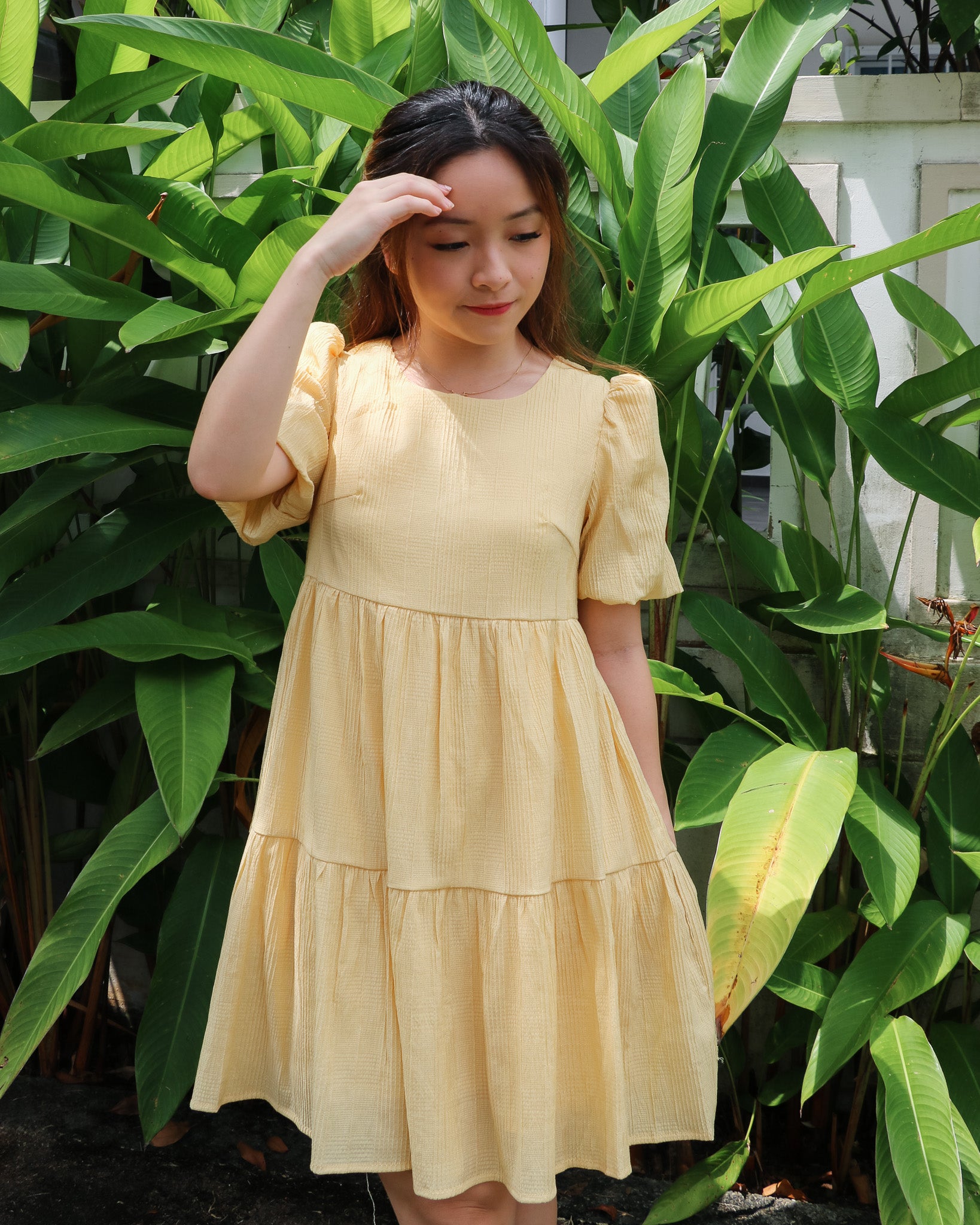 Holly Dress Romper in Yellow