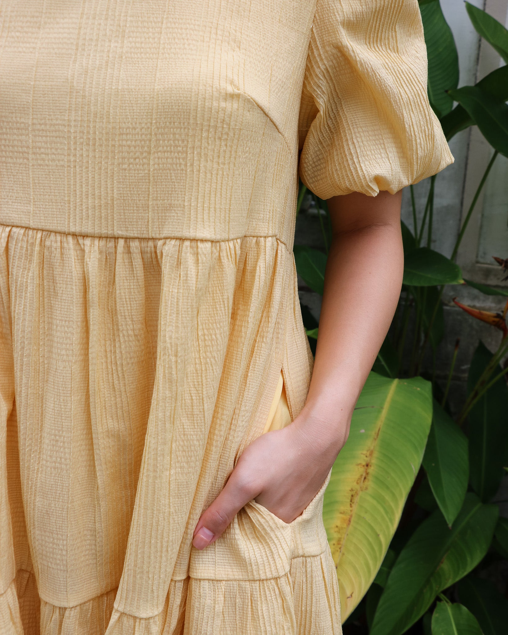 Holly Dress Romper in Yellow