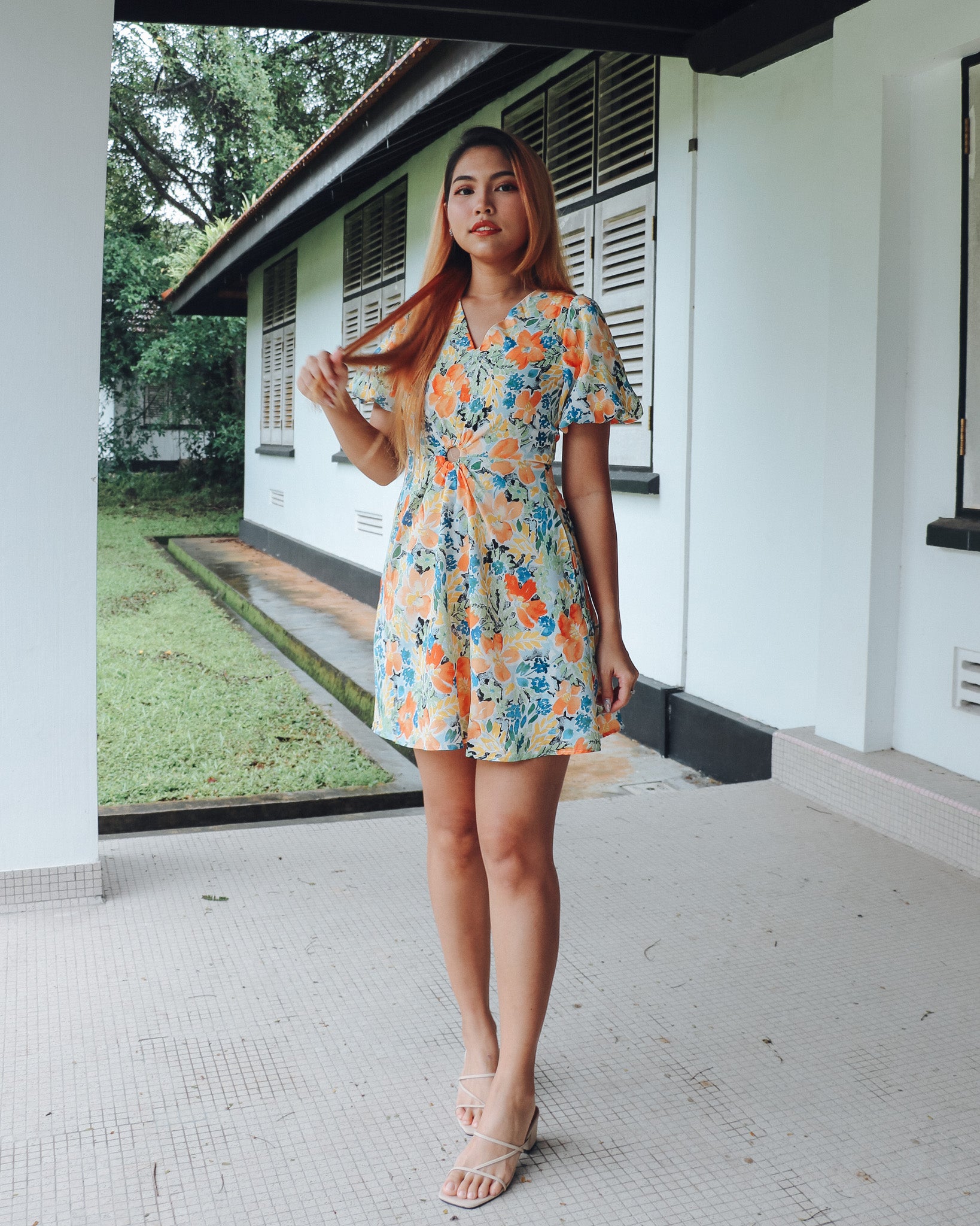 Renae Dress Romper in Floral
