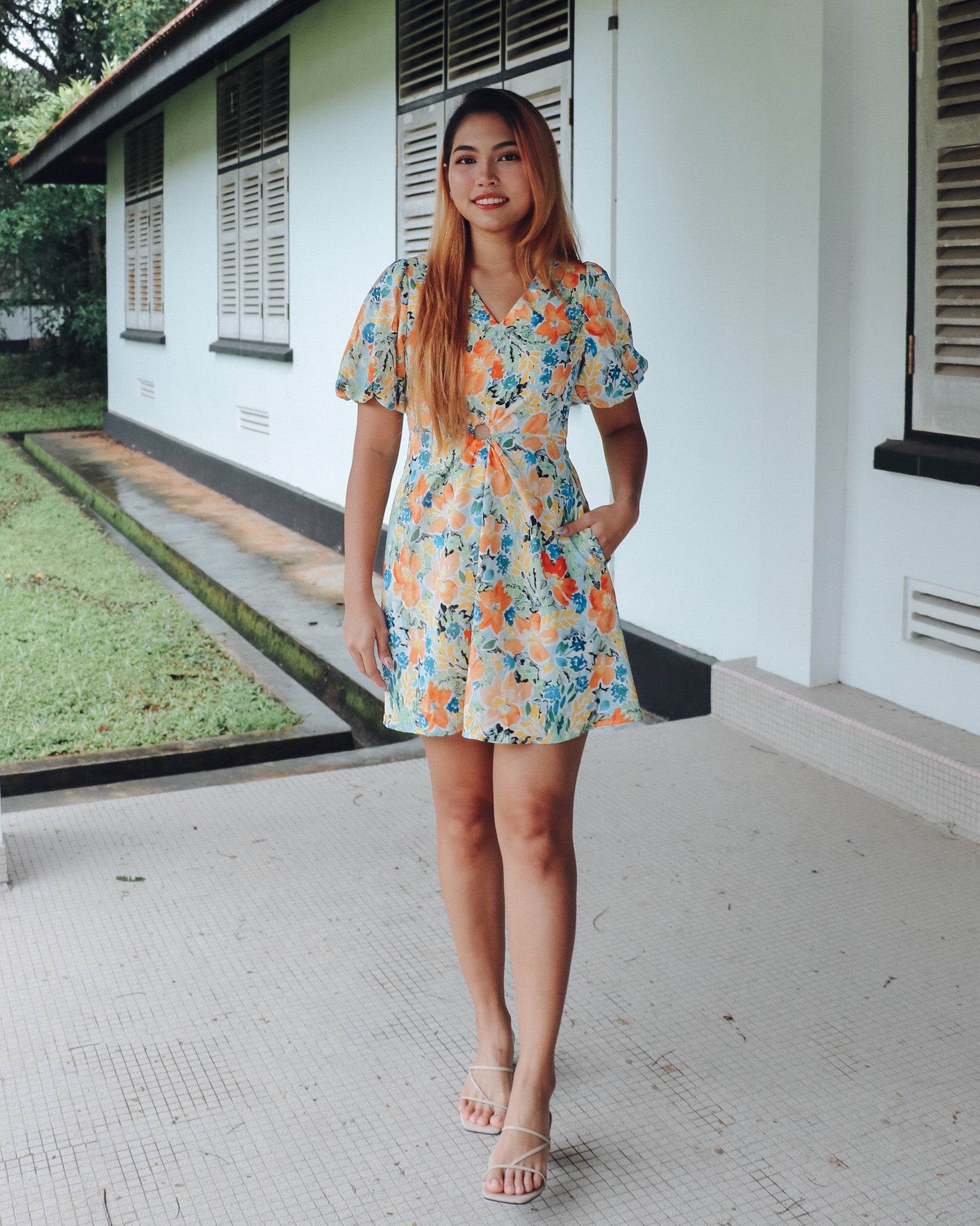 Renae Dress Romper in Floral