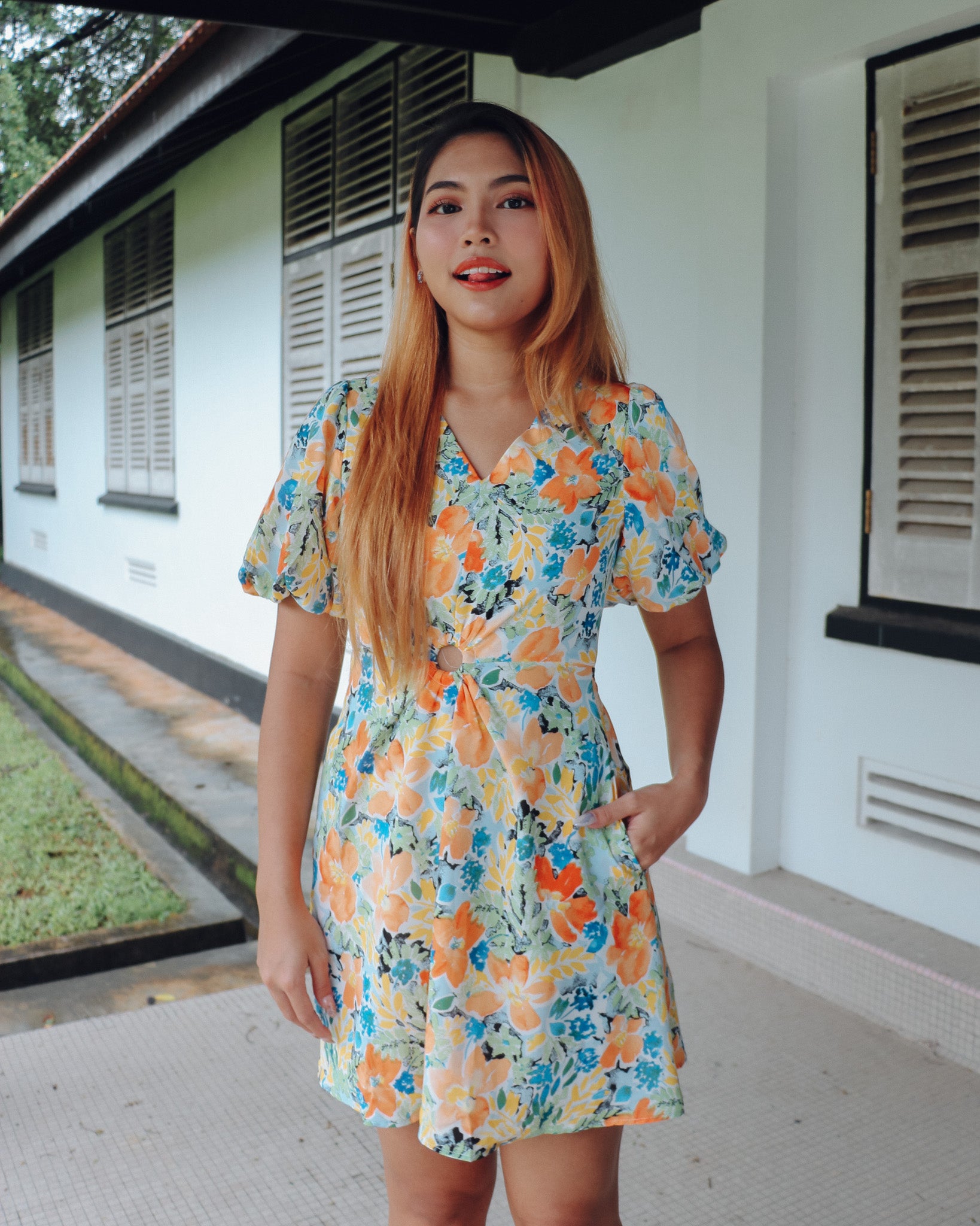 Renae Dress Romper in Floral