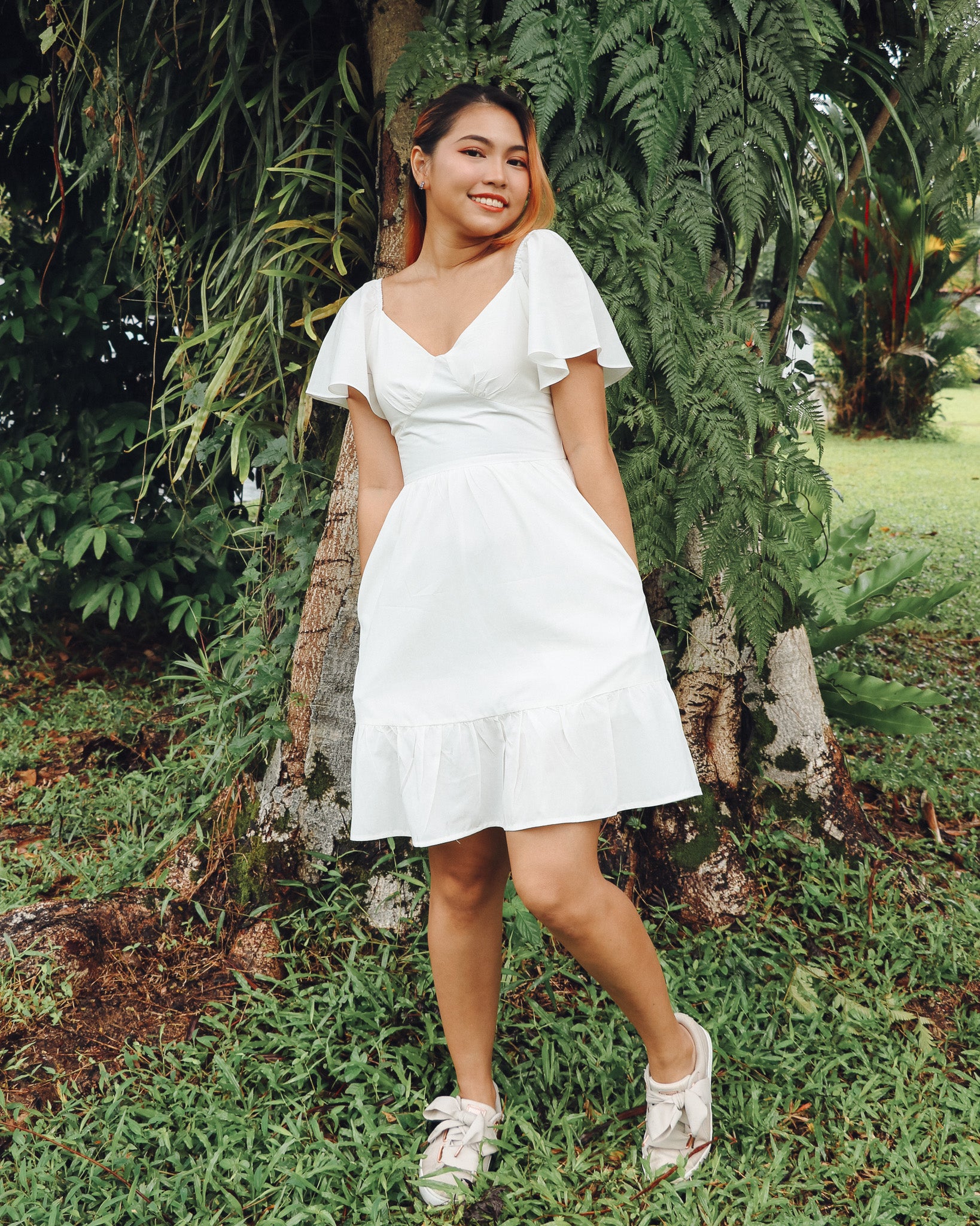 Haelyn Dress Romper in White