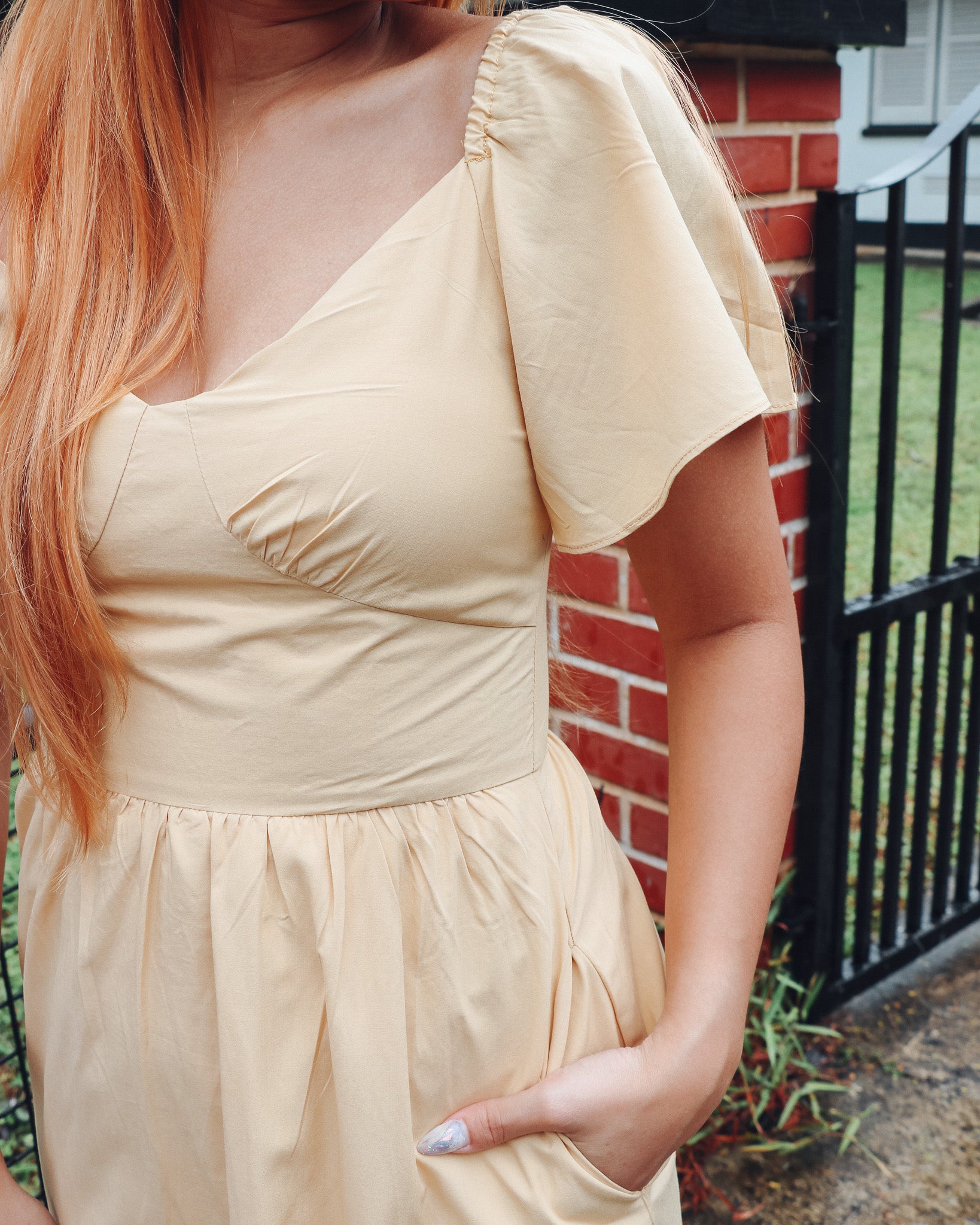 Haelyn Dress Romper in Yellow
