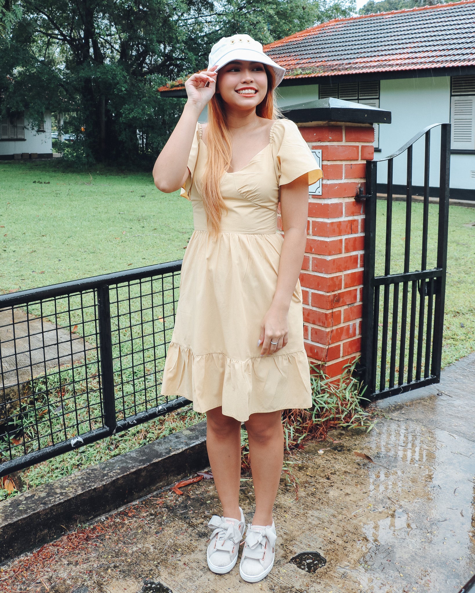 Haelyn Dress Romper in Yellow