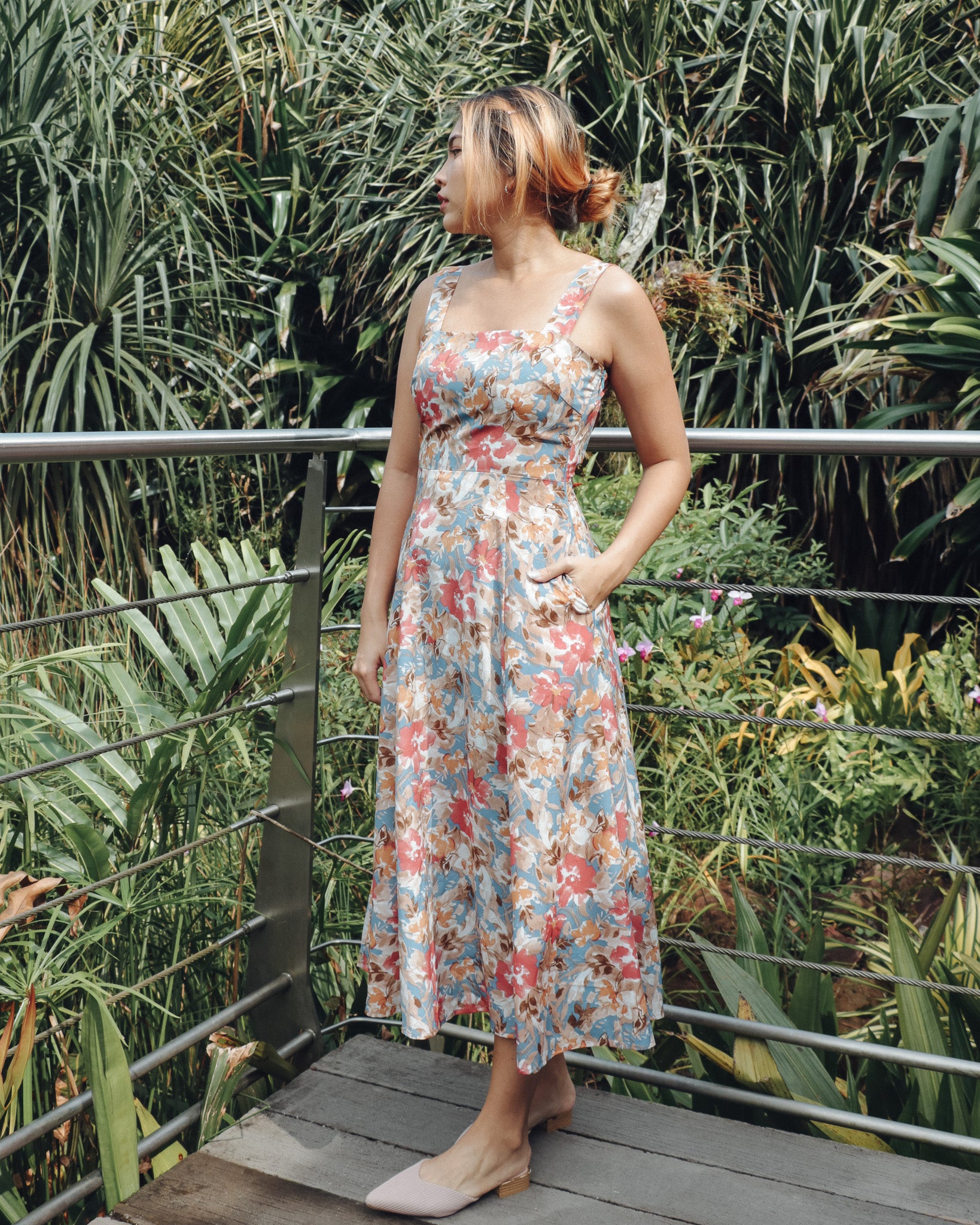 Francesca Dress in Pink Florals