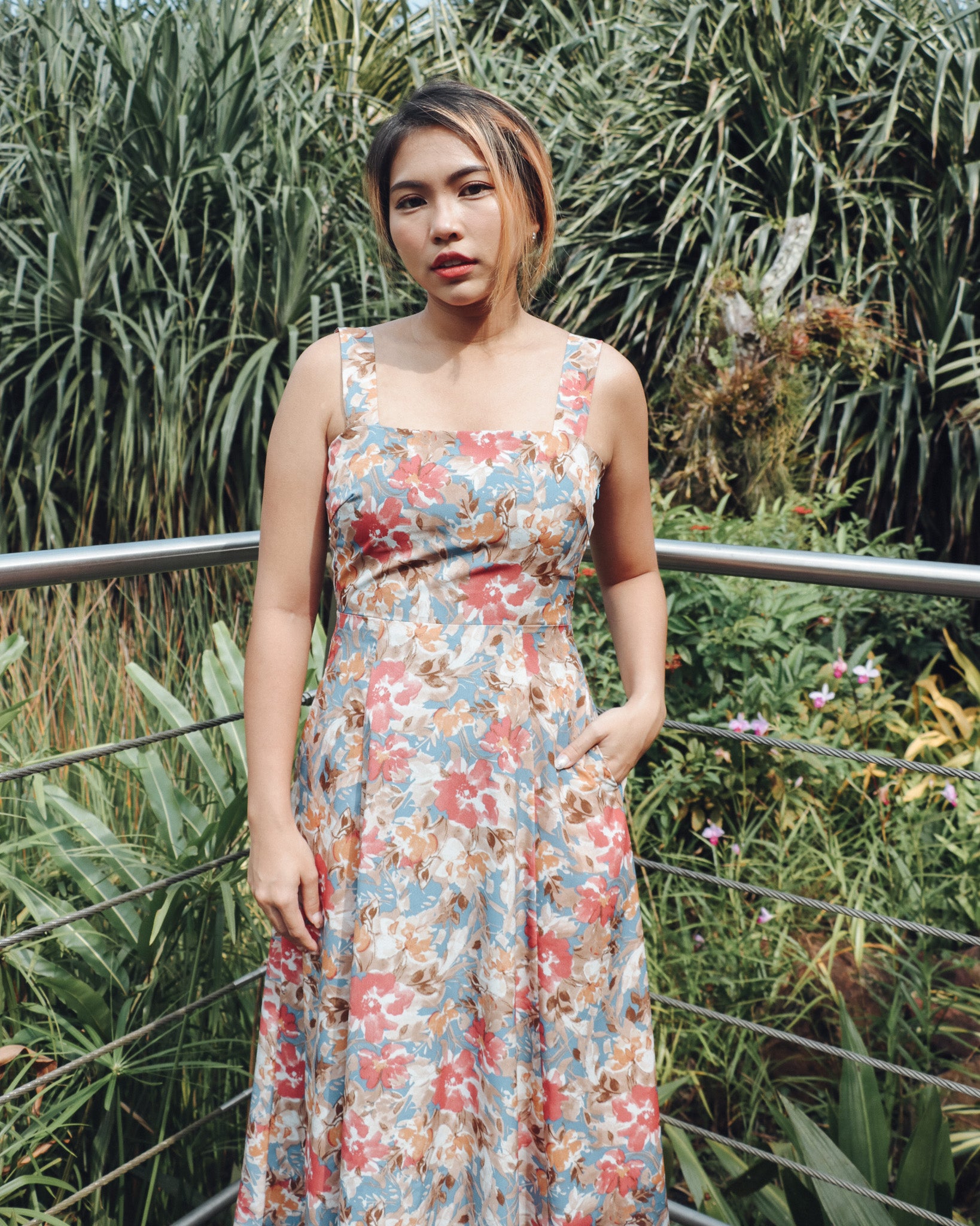 Francesca Dress in Pink Florals