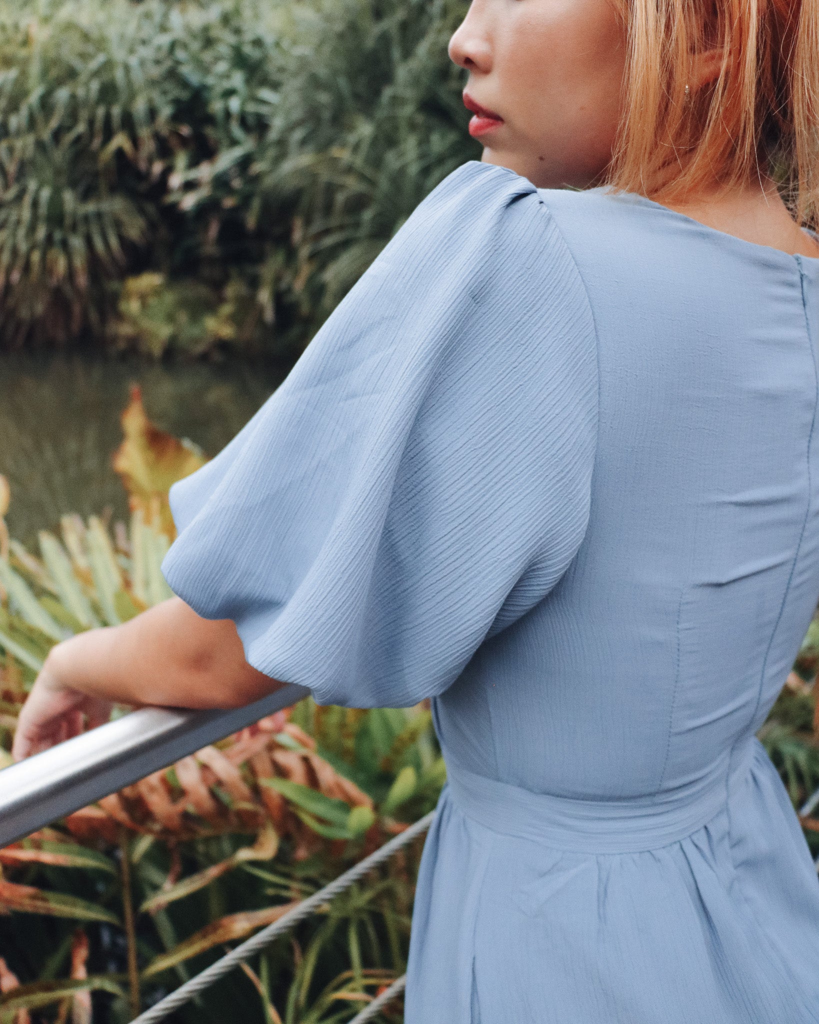 Addison Dress in Dusty Blue