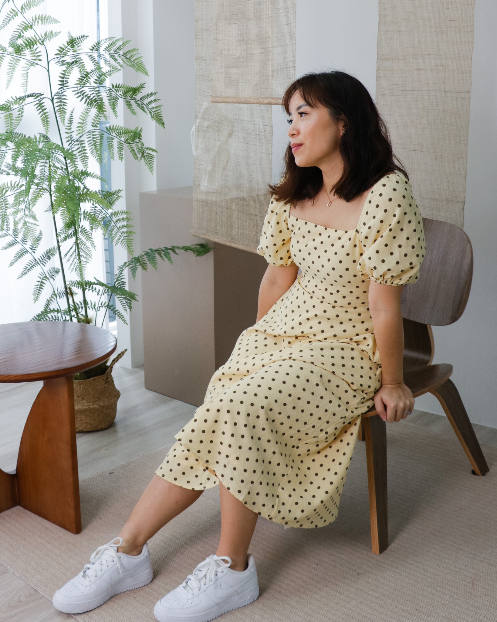 *BACK IN STOCK* Zoey Dress in Yellow with Polka Dots
