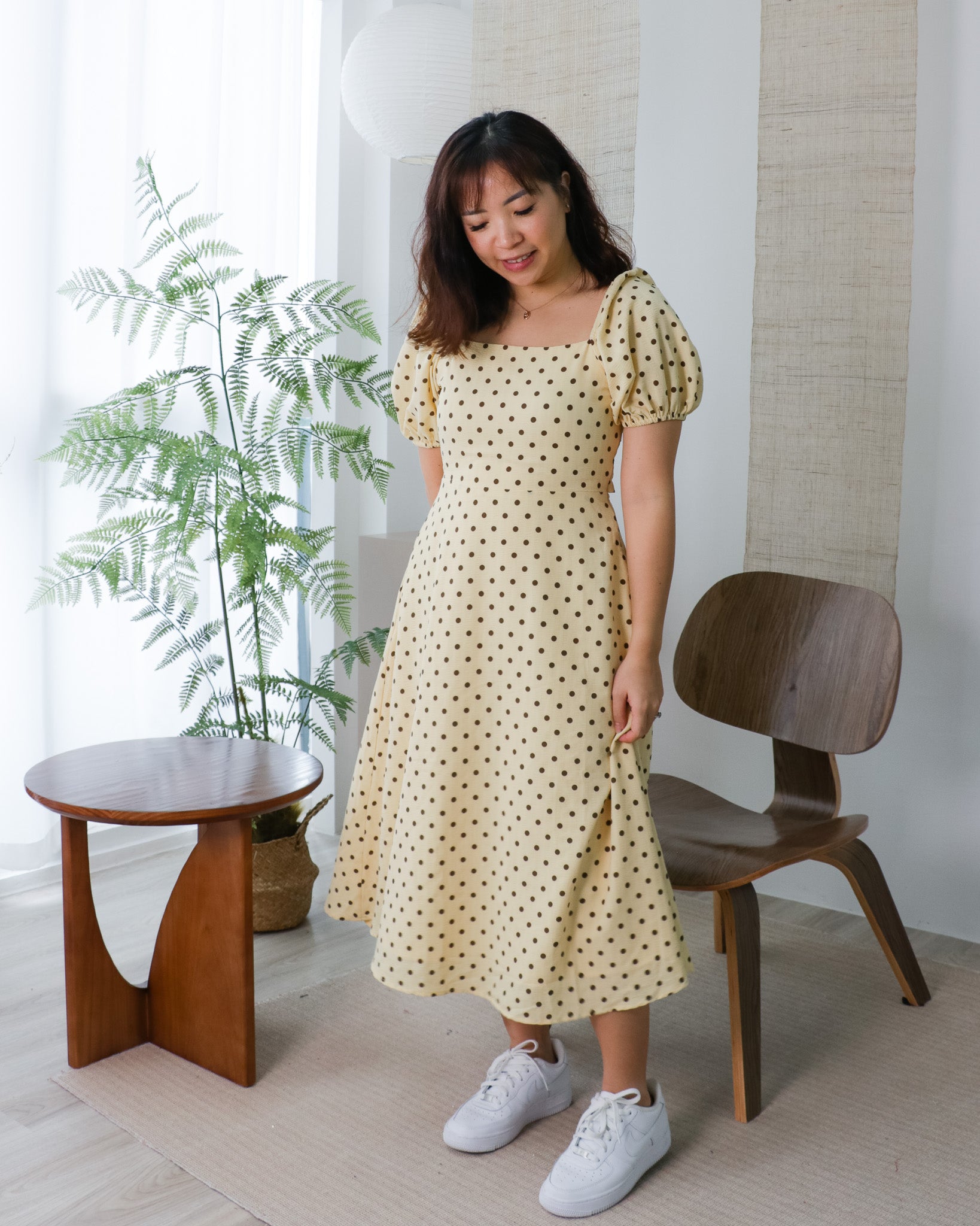 *BACK IN STOCK* Zoey Dress in Yellow with Polka Dots
