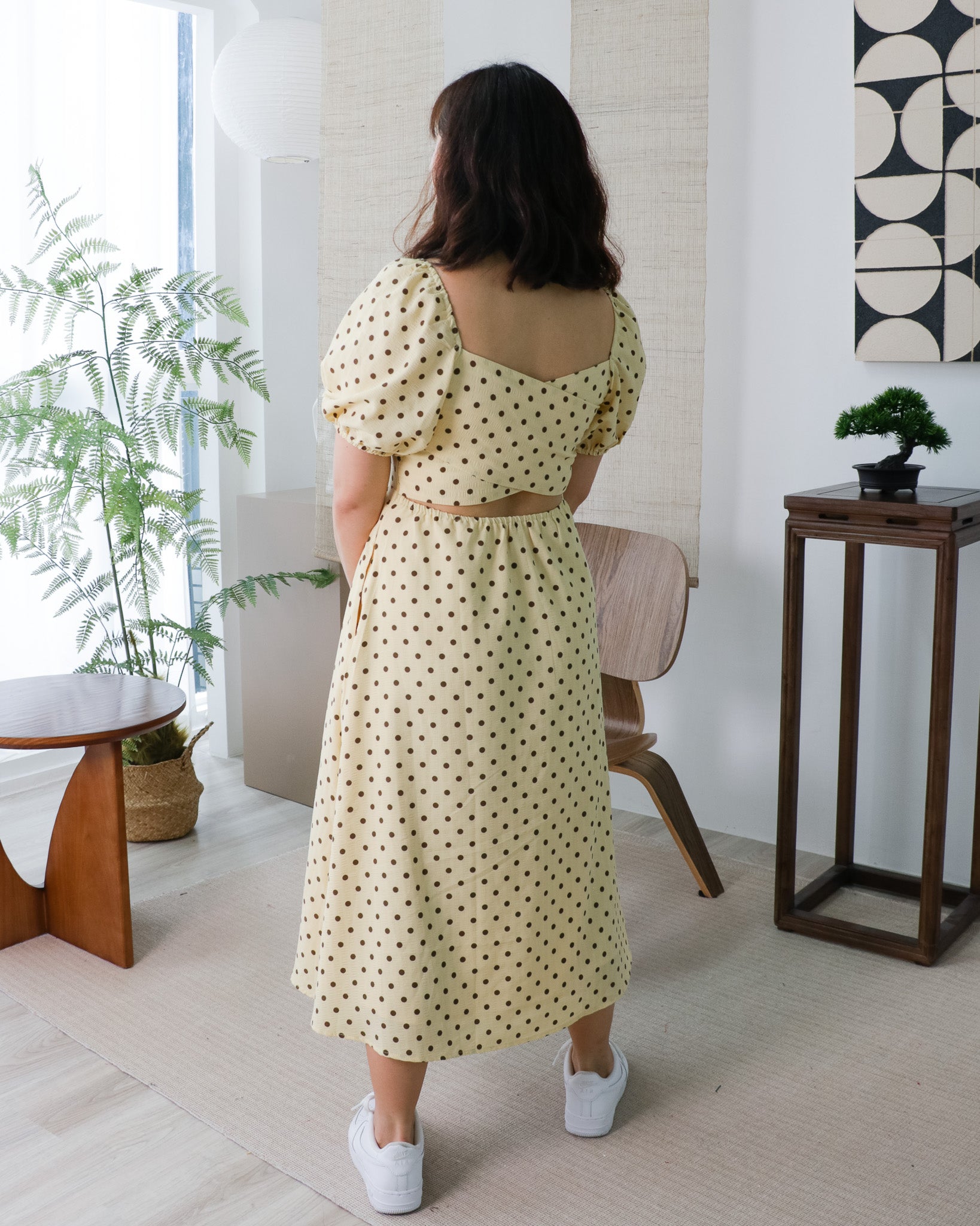 *BACK IN STOCK* Zoey Dress in Yellow with Polka Dots