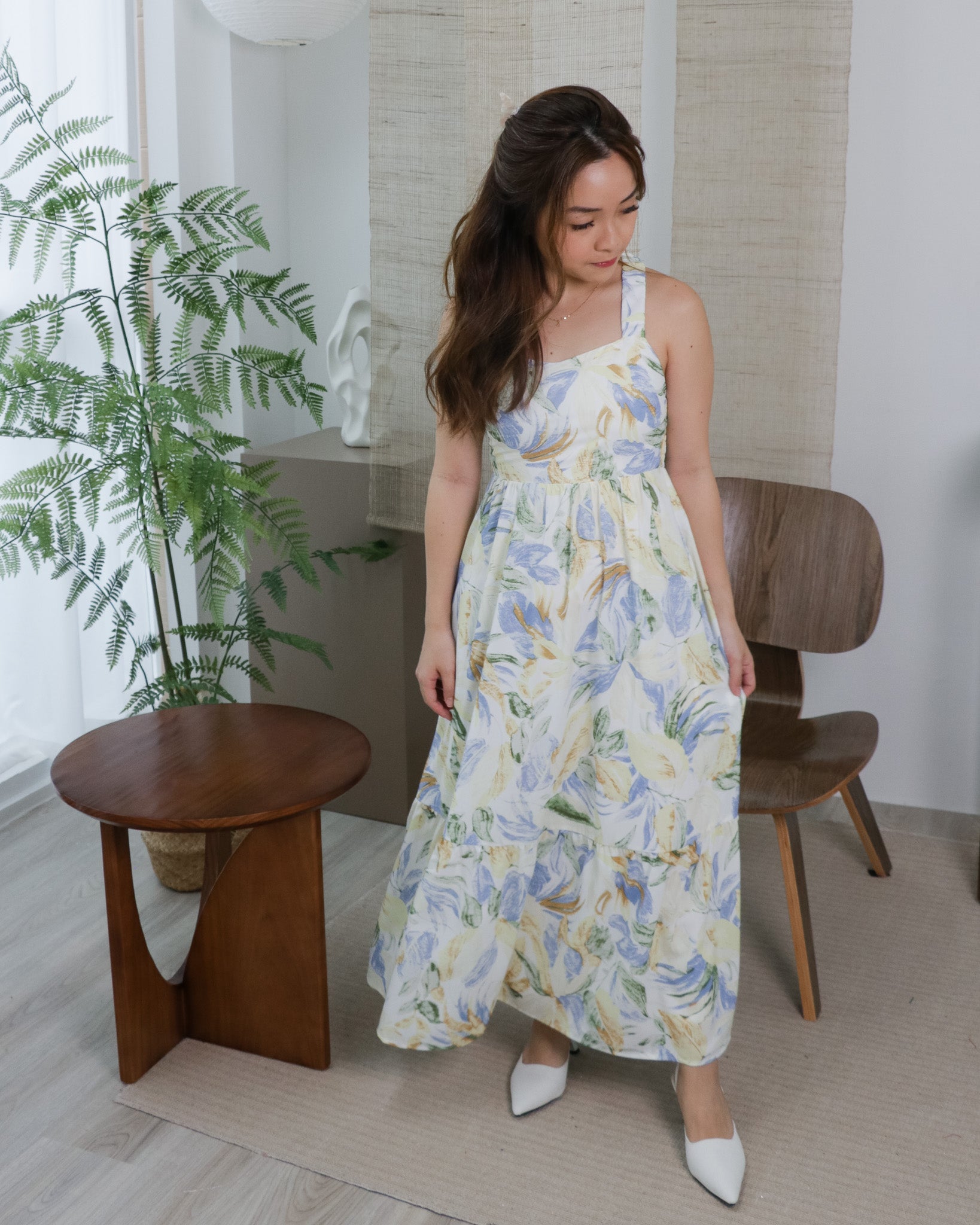 Adeline Dress in Blue Florals