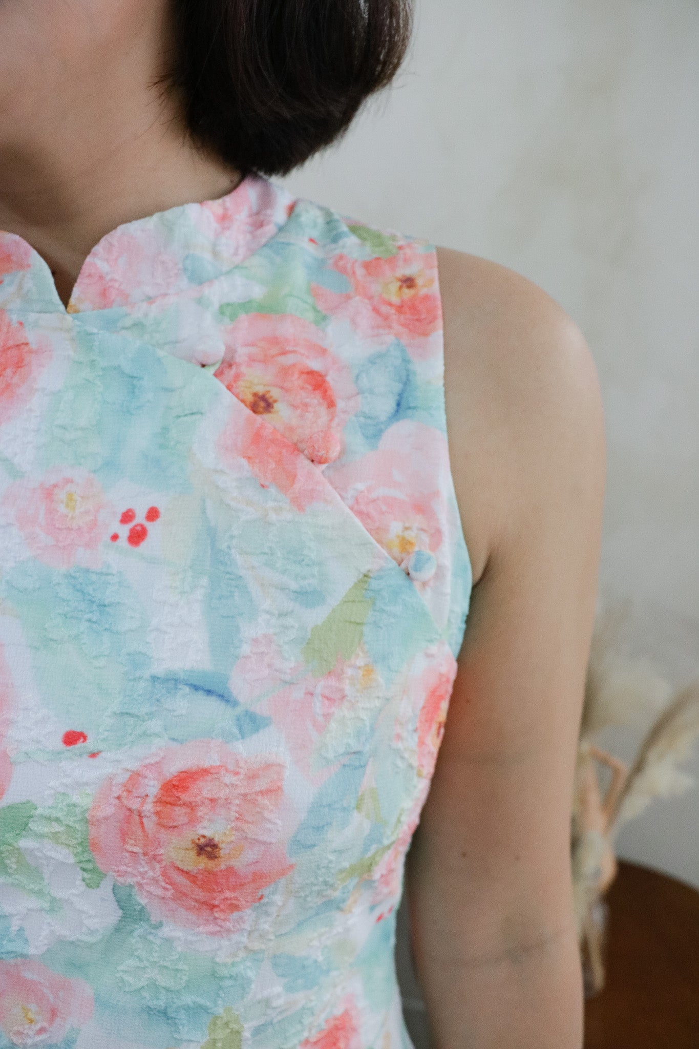 Elia Cheongsam in Orange Florals