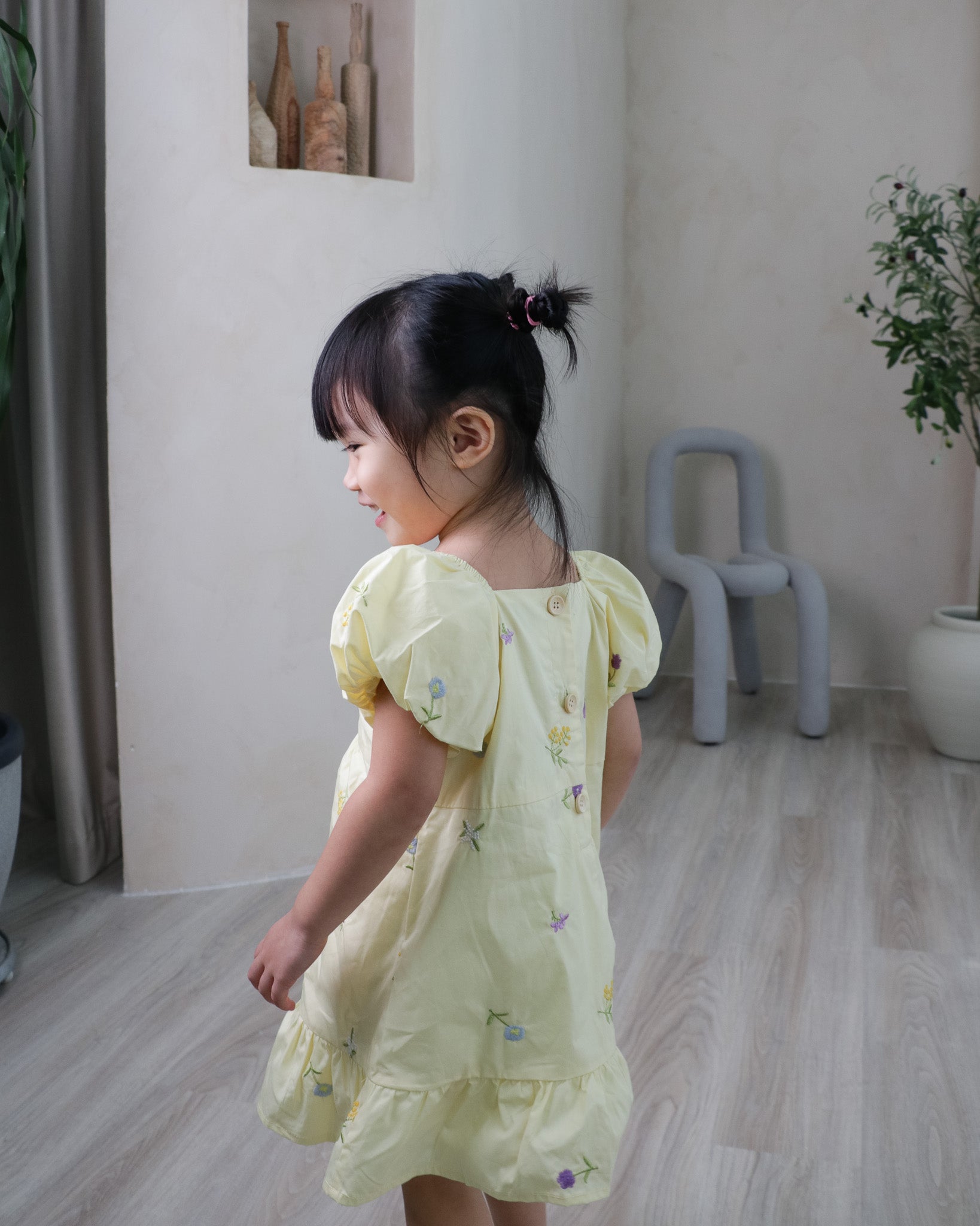 Kylie Dress in Yellow Florals