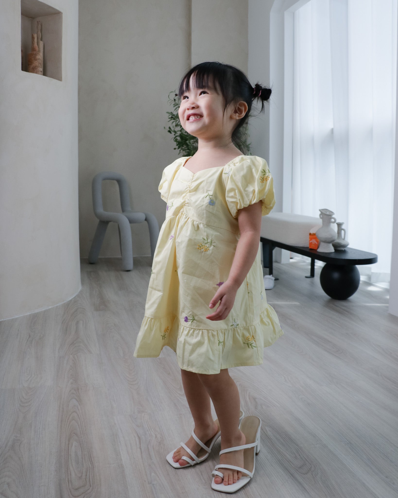 Kylie Dress in Yellow Florals