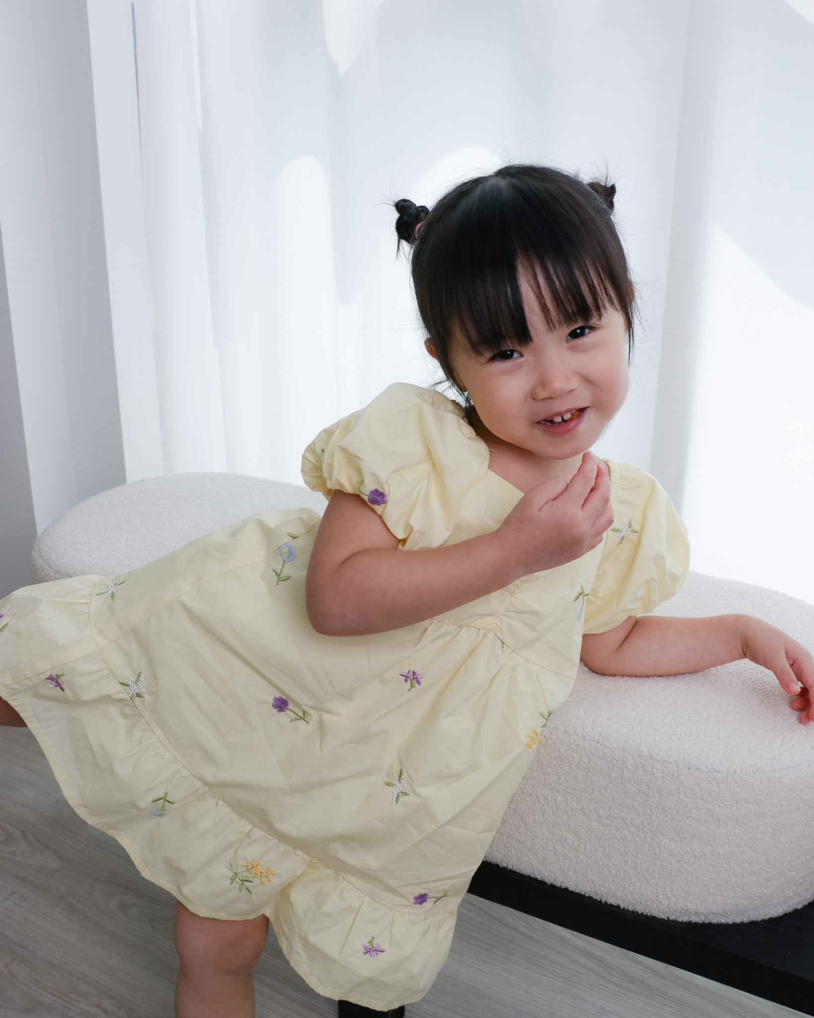 Kylie Dress in Yellow Florals