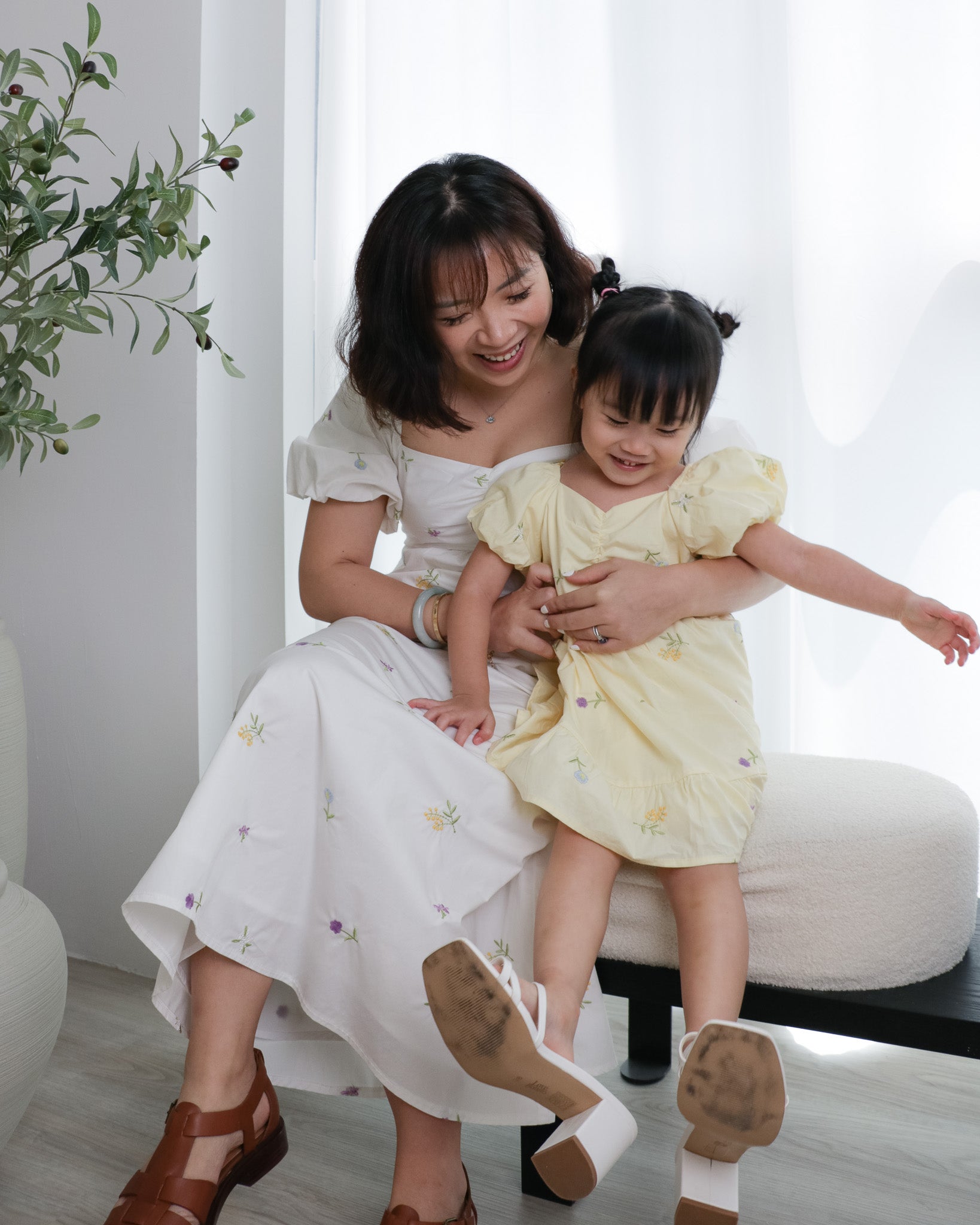 Kylie Dress in Yellow Florals