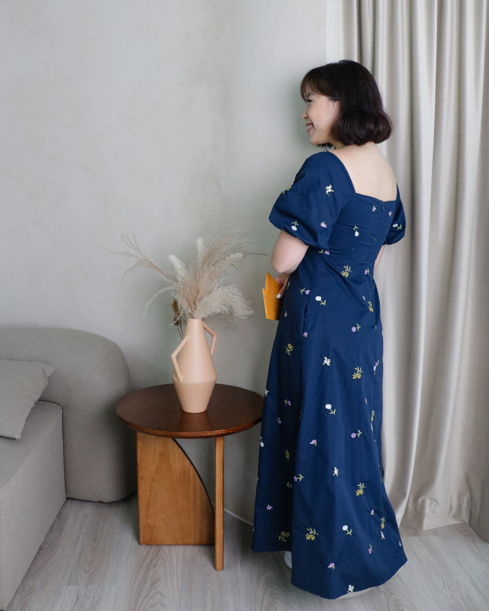 Darlene Dress in Navy Florals