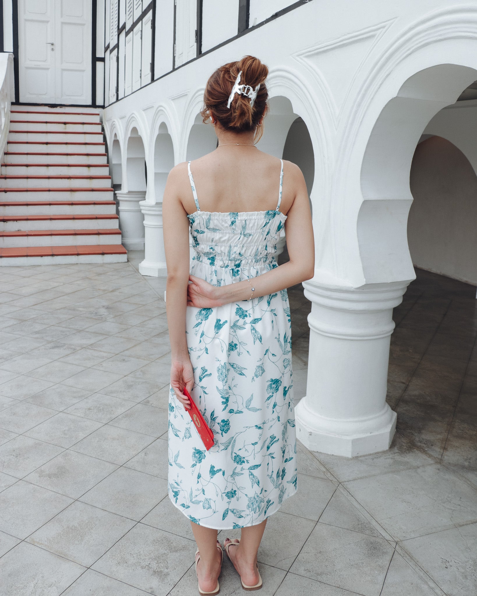 Esme Dress in White Florals