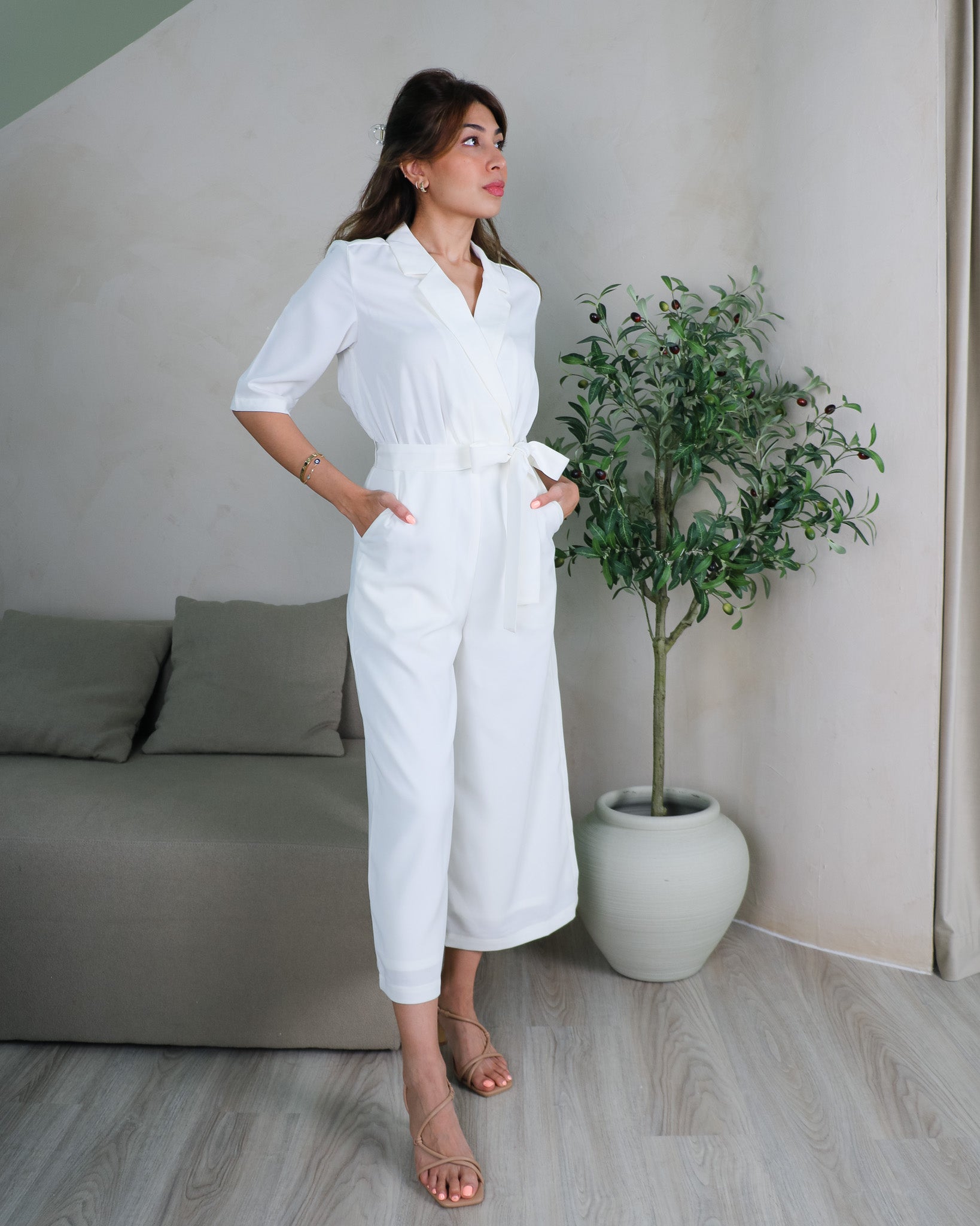 [Jenesyss] Phoebe Jumpsuit in White