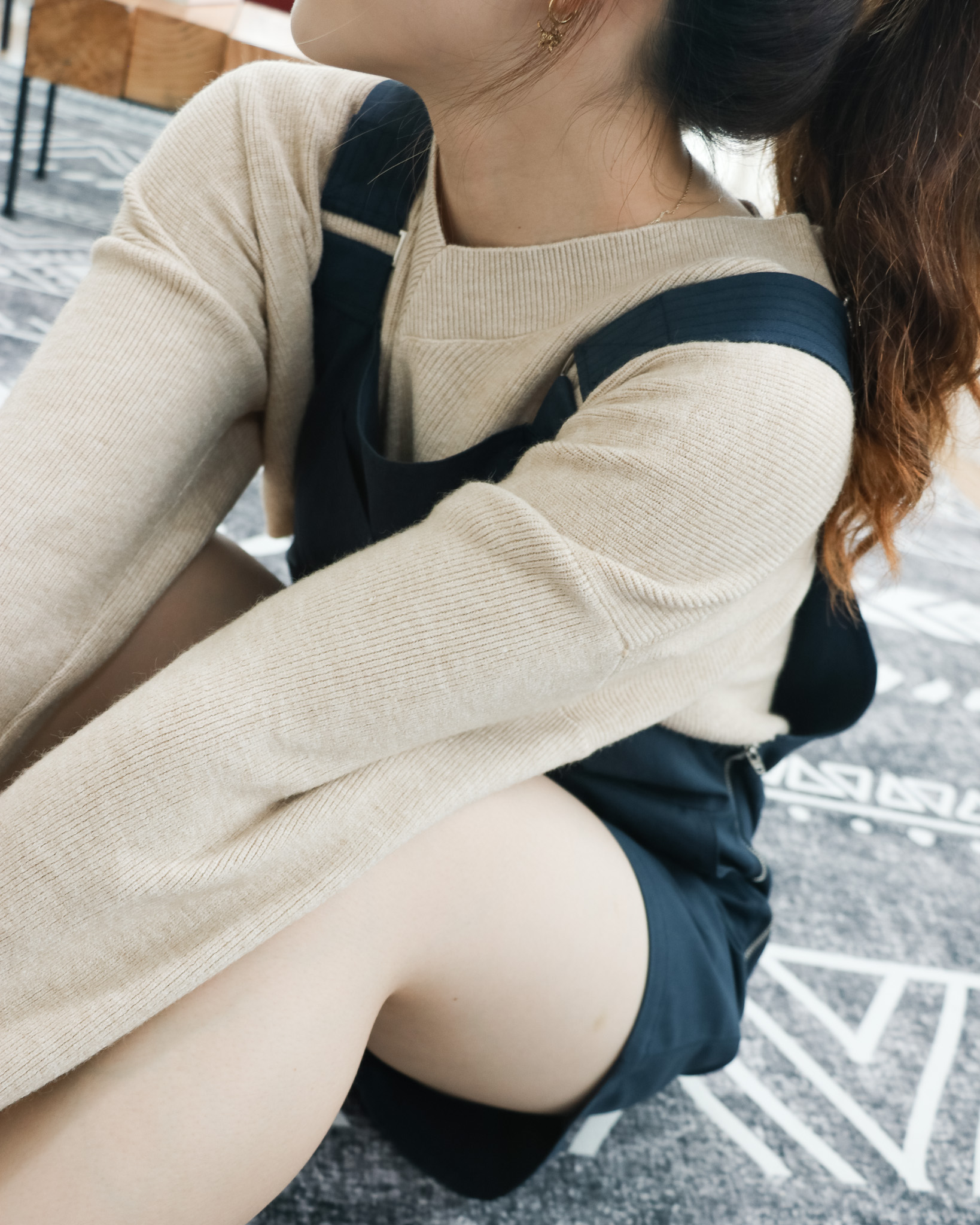 Izzy Dungaree Romper in Navy