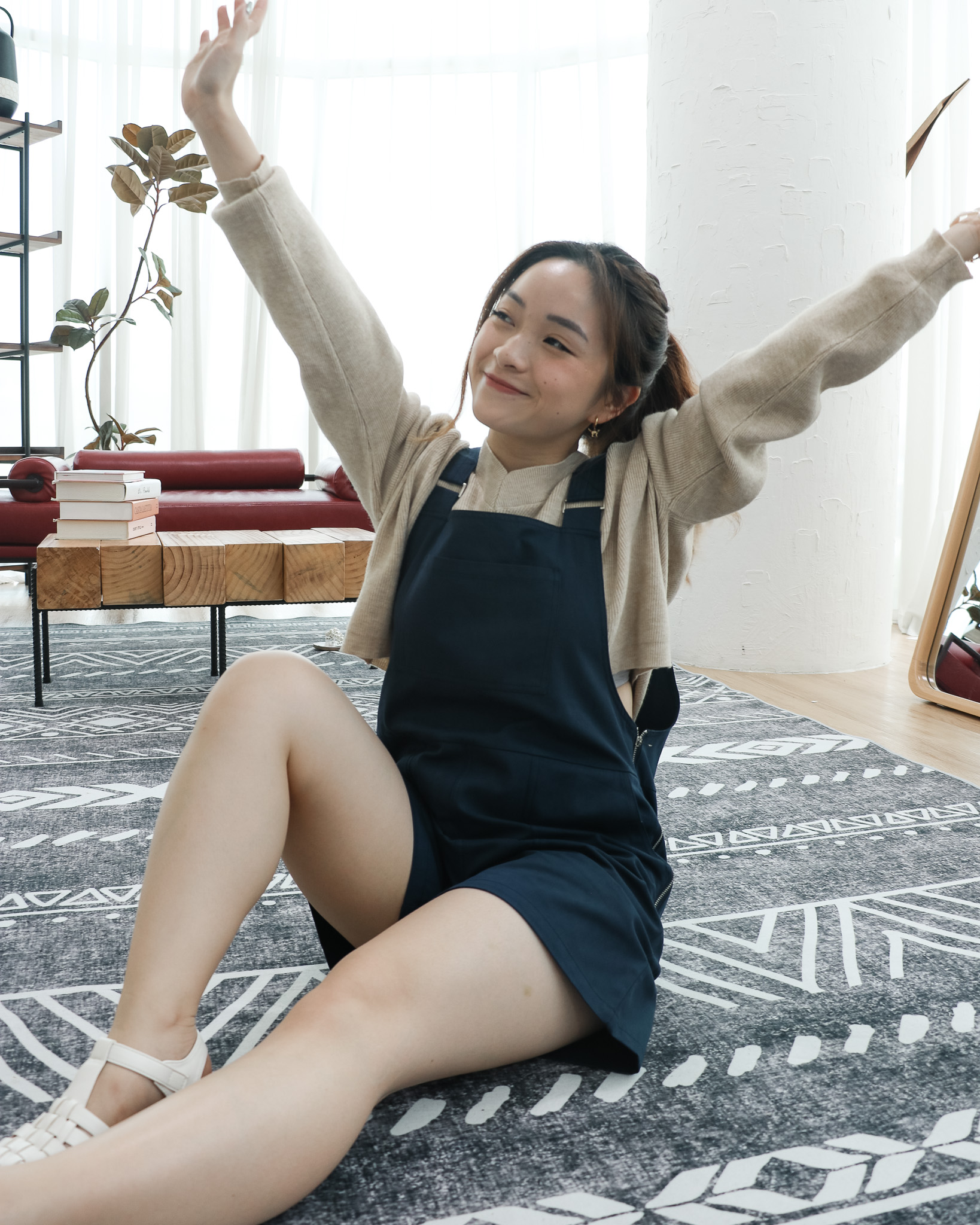 Izzy Dungaree Romper in Navy