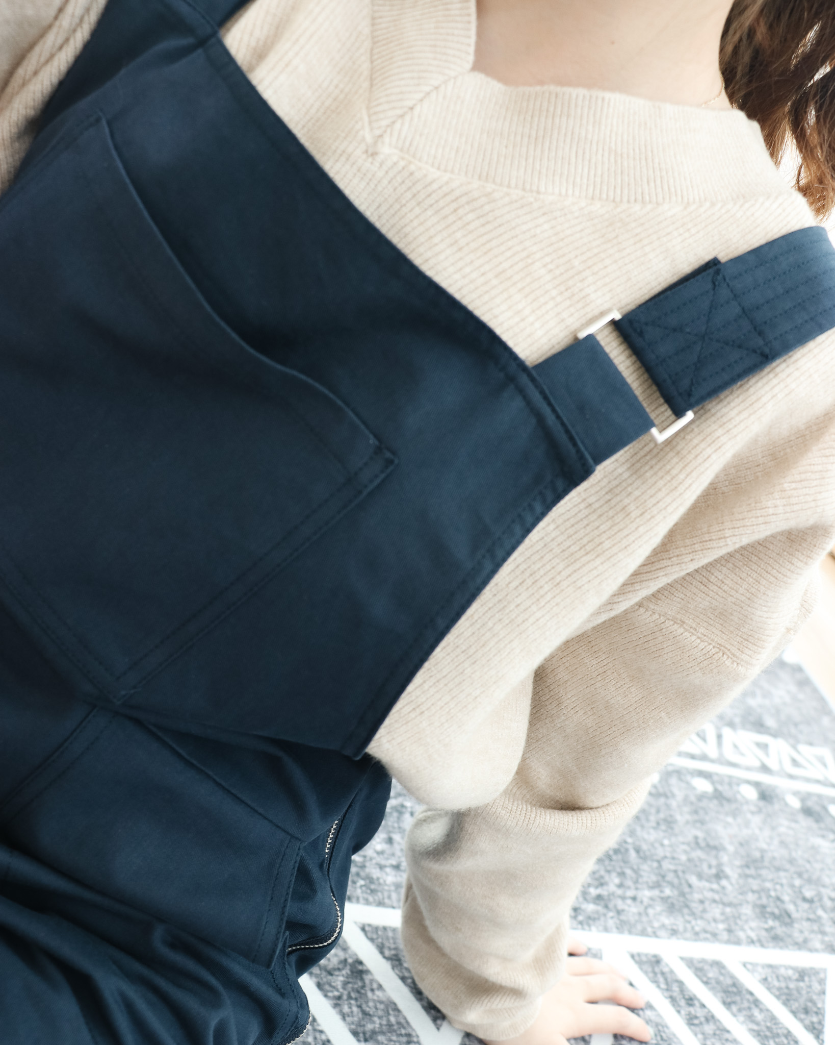 Izzy Dungaree Romper in Navy