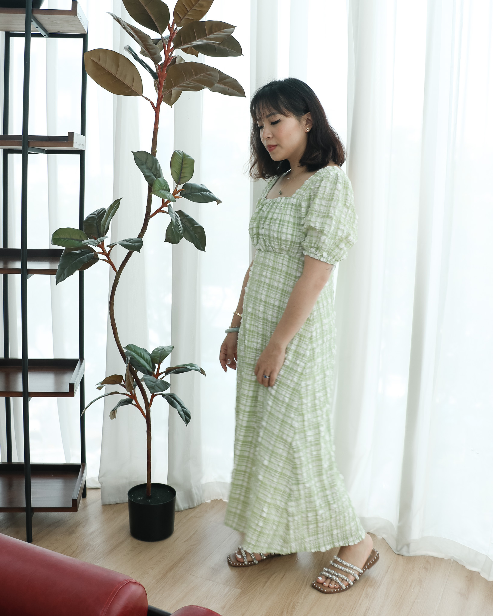 Phoebe Dress in Lime Green