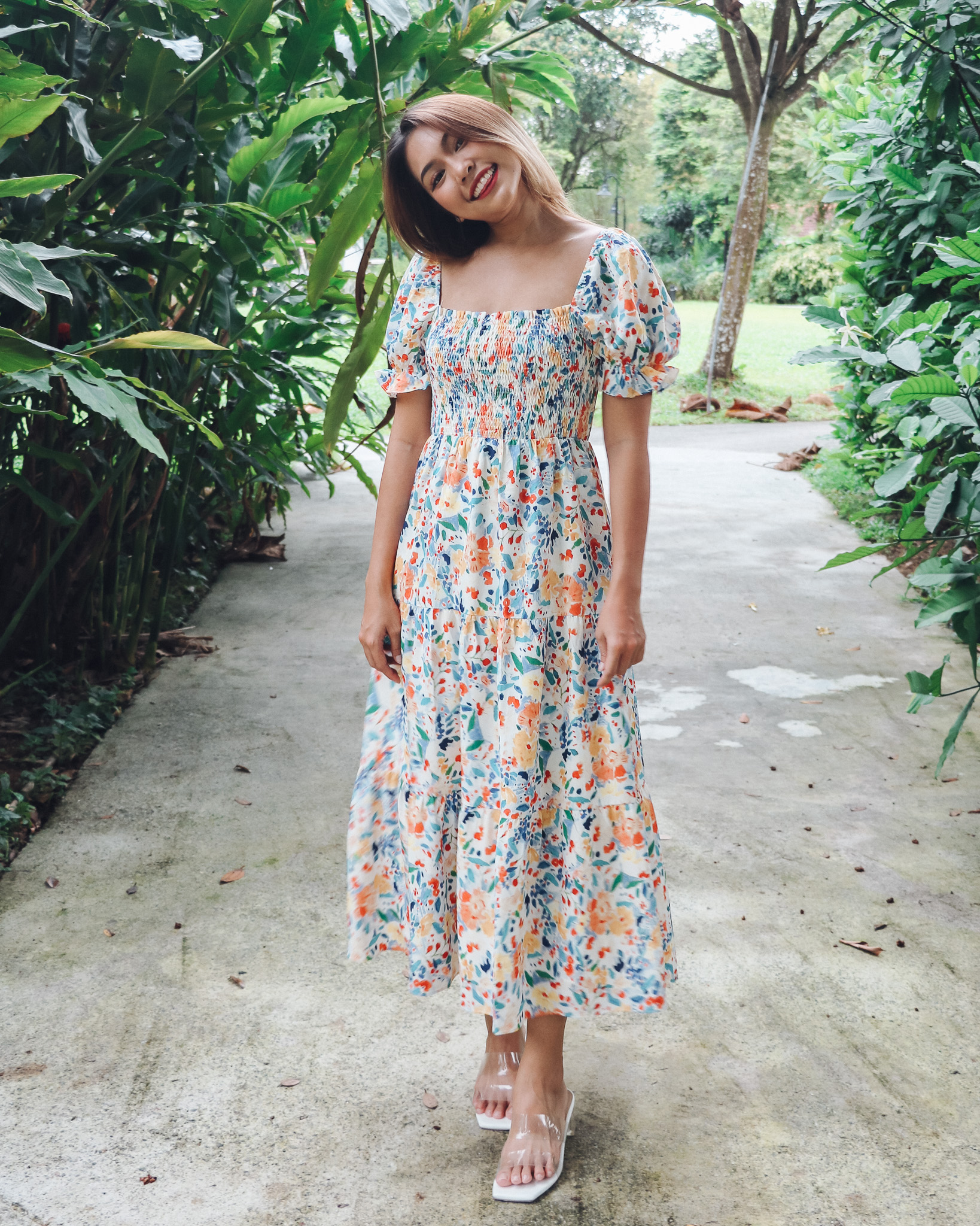 Brielle Dress in Abstract Florals